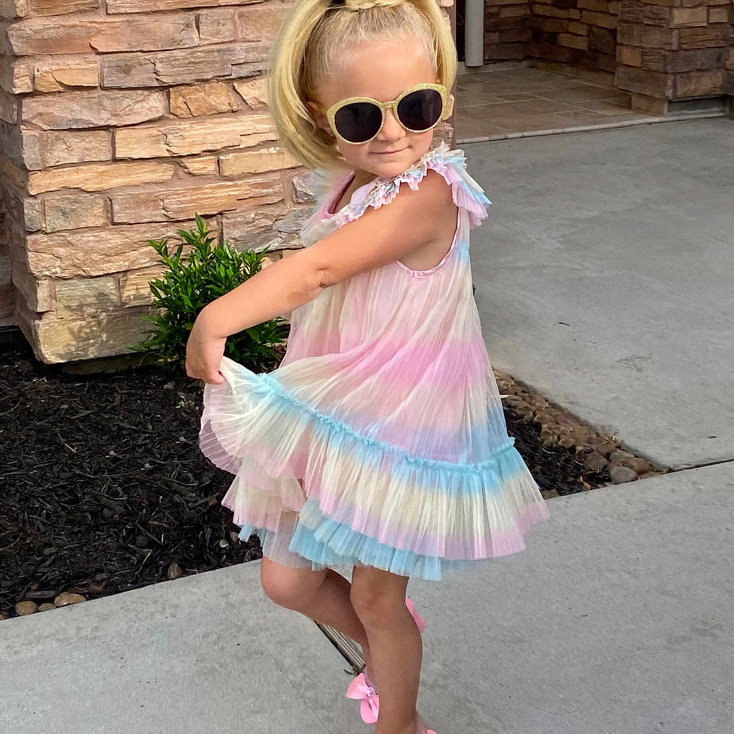 Minna Kate joined the competition — help win amazing prizes! accessories, blonde, child, clothing, dress, face, female, footwear, girl, hair, head, highheel, person, photography, portrait, sandal, shoe, sitting, sleeve, sunglasses