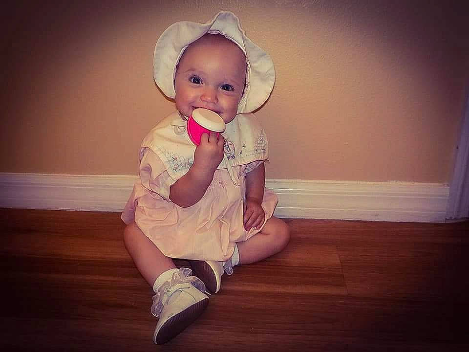 Teddy joined the competition — help win amazing prizes! beauty, blond, child, cool, eye, face, footwear, fun, hair, head, headgear, human, joint, joy, leg, person, pink, sitting, smile, standing