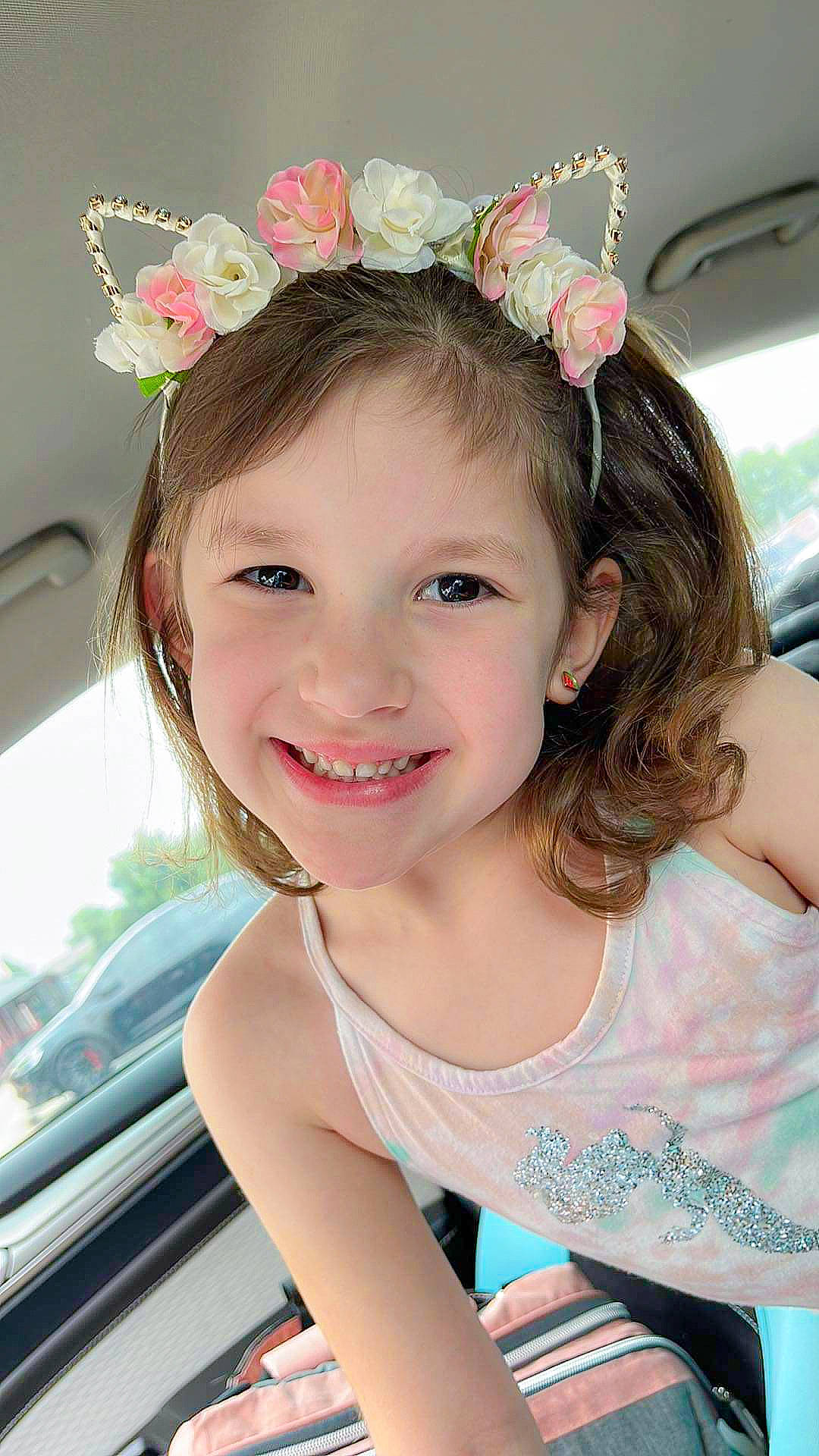 Addie joined the competition — help win amazing prizes! child, chin, cool, eyebrow, eyelash, facial_expression, flash_photography, fun, hairstyle, happy, headband, headpiece, iris, joy, long_hair, neck, person, pink, skin, smile