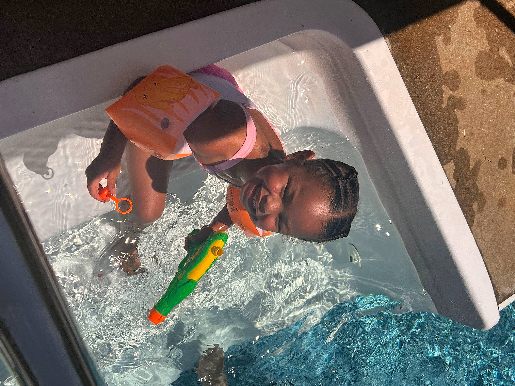 Ava-hope joined the competition — help win amazing prizes! child, eyewear, fun, glass, glasses, happy, joy, leisure, person, personal_protective_equipment, play, recreation, reflection, room, space, t_shirt, toddler, water, windshield