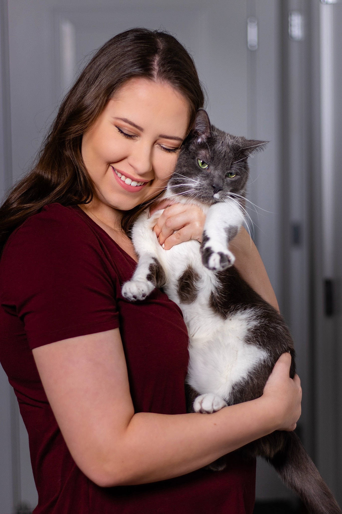 Grayson is registered to the contest to win money with this photo: arm, brown_hair, carnivore, cat, child, companion_dog, domestic_short_haired_cat, event, fawn, felidae, flash_photography, formal_wear, fur, gesture, hand, happy, sitting, small_to_medium_sized_cats, smile, whiskers