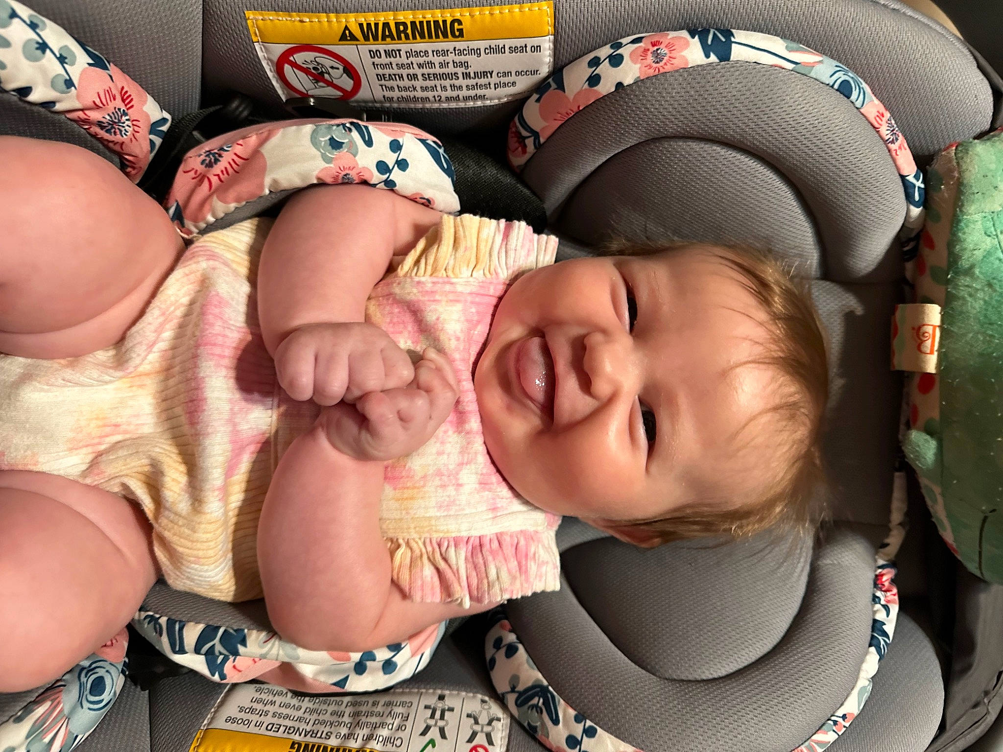 Oakley is registered to the contest to win money with this photo: baby, baby_products, baby_toddler_clothing, cheek, comfort, eye, eyelash, finger, fun, happy, hat, head, headgear, lip, mouth, person, pink, skin, smile, thigh