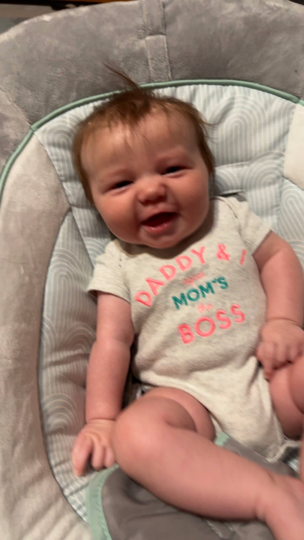 Oakley is registered to the contest to win money with this photo: baby, baby_toddler_clothing, cheek, comfort, eye, facial_expression, finger, hairstyle, human_body, iris, lip, mammal, mouth, nose, person, product, skin, sleeve, smile, textile
