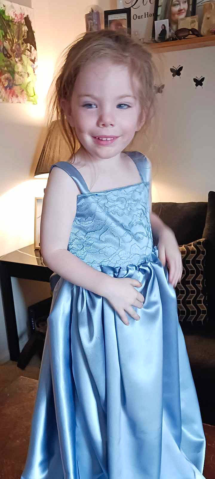 Phoenyx joined the competition — help win amazing prizes! beauty, bridal_party_dress, day_dress, dress, eye, face, facial_expression, flash_photography, gown, hair, hairstyle, happy, iris, joy, one_piece_garment, person, purple, skin, smile, toddler