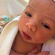 Isella is registered to the contest to win money with this photo: newborn, baby, infant, face, hand, blanket, hat, skin, closeup, expression, human, child, portrait, newborn_baby, wrapped, cute, small, soft, warm, sleepy