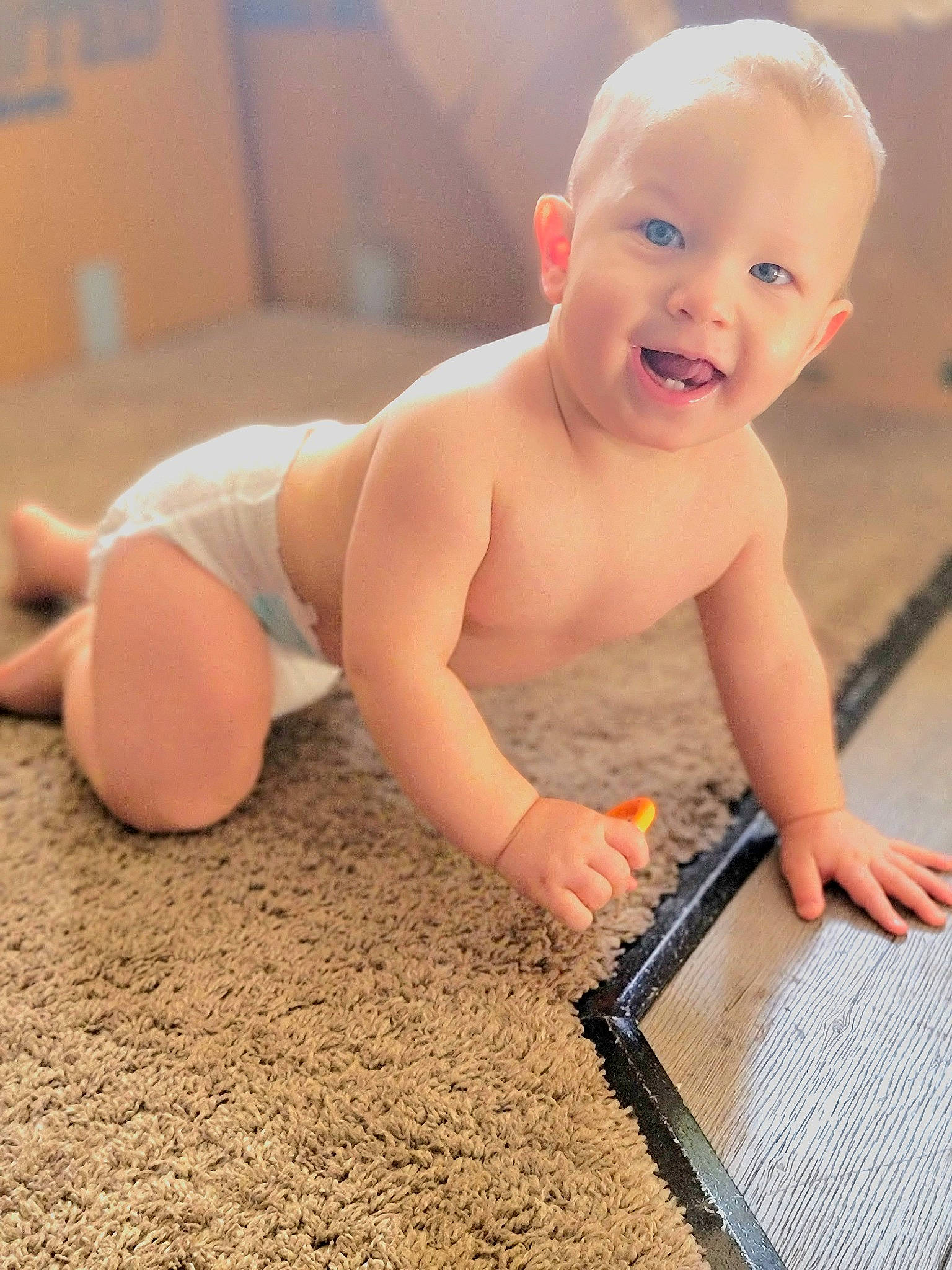 Emerson joined the competition — help win amazing prizes! baby, baby_toddler_clothing, chest, finger, floor, flooring, foot, fun, hand, happy, human_body, human_leg, leisure, nail, person, skin, smile, thigh, thumb, toddler