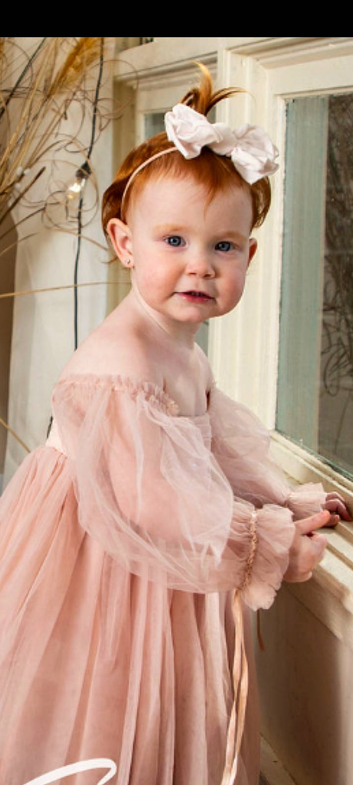 Kenzlynn is registered to the contest to win money with this photo: baby, baby_toddler_clothing, day_dress, dress, embellishment, eyelash, face, hair, head, iris, jewellery, lip, neck, person, pink, skin, sleeve, smile, textile, toddler
