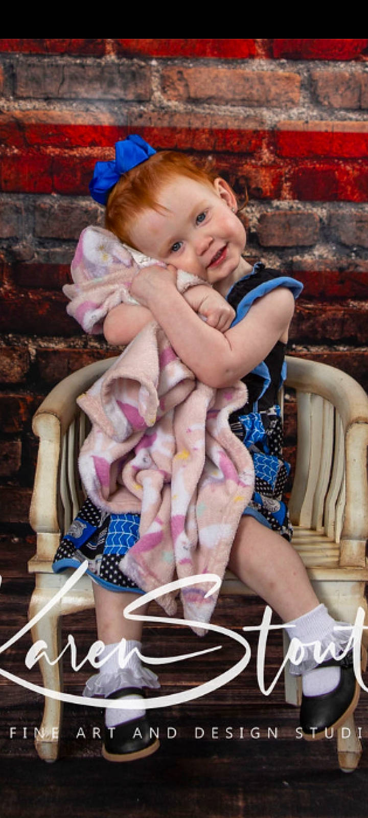 Kenzlynn is registered to the contest to win money with this photo: baby, baby_toddler_clothing, beauty, blond, blue, brick, brickwork, chair, doll, happy, head, leg, leisure, person, photograph, pink, purple, smile, thigh, toddler