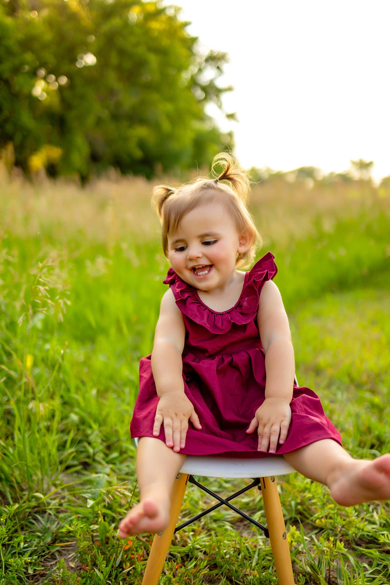 Bexlie joined the competition — help win amazing prizes! baby_toddler_clothing, dress, eye, facial_expression, flash_photography, fun, grass, green, happy, joy, leaf, people_in_nature, person, photograph, pink, plant, purple, skin, smile, summer