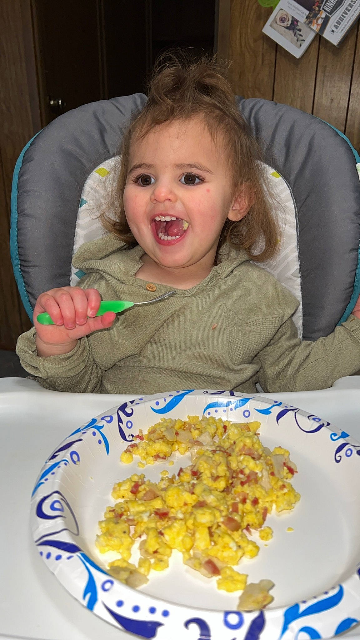 Bexlie joined the competition — help win amazing prizes! baby, baby_toddler_clothing, chair, cheek, child, comfort, comfort_food, cuisine, dish, food, food_craving, fun, ingredient, junk_food, person, plate, recipe, smile, t_shirt, tableware