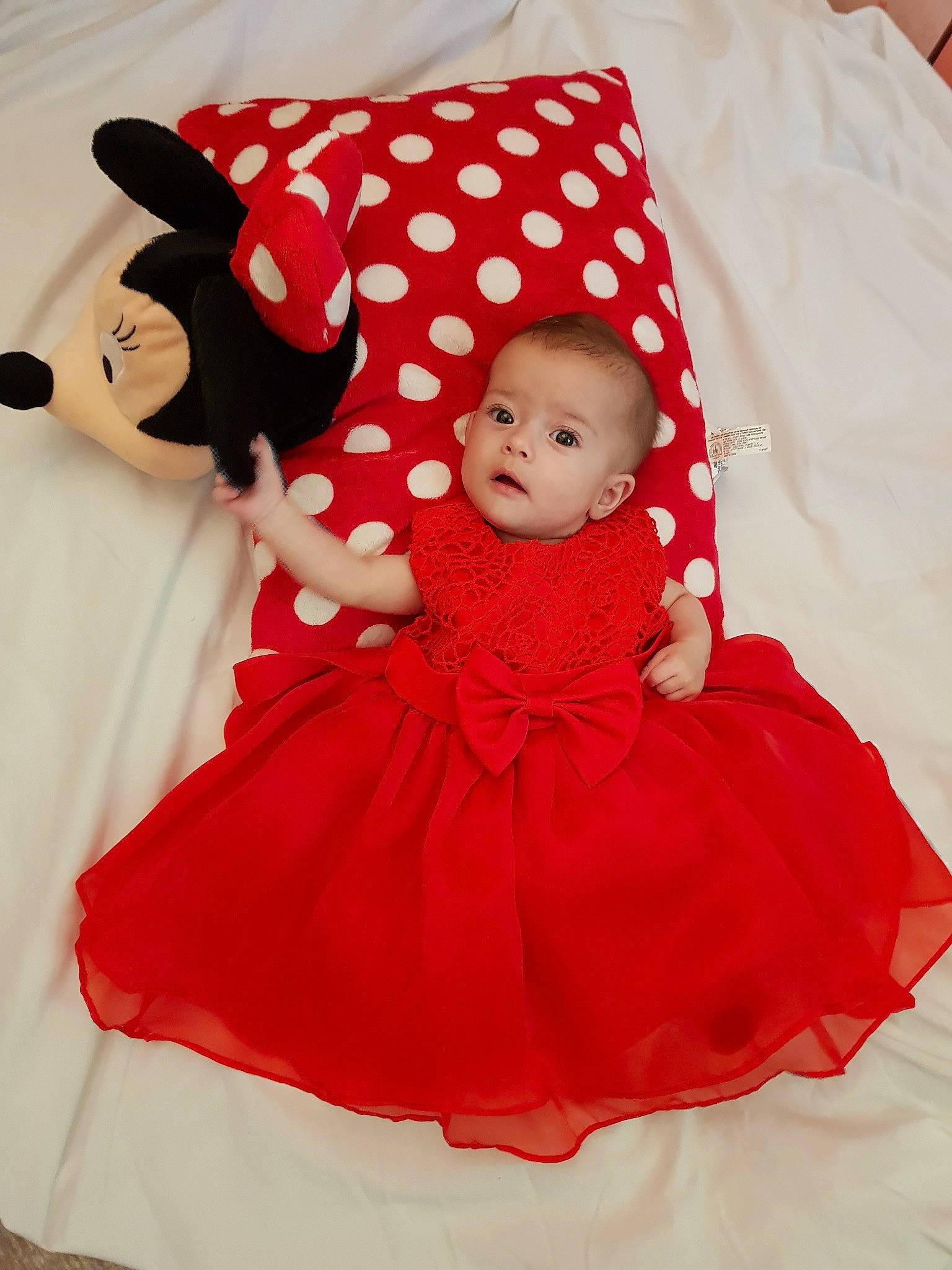 Lily Rose participe au concours pour gagner de l'argent avec cette photo : baby, baby_toddler_clothing, child, costume_hat, day_dress, dress, embellishment, happy, linens, magenta, one_piece_garment, outerwear, pattern, person, pink, product, red, sleeve, t_shirt, textile