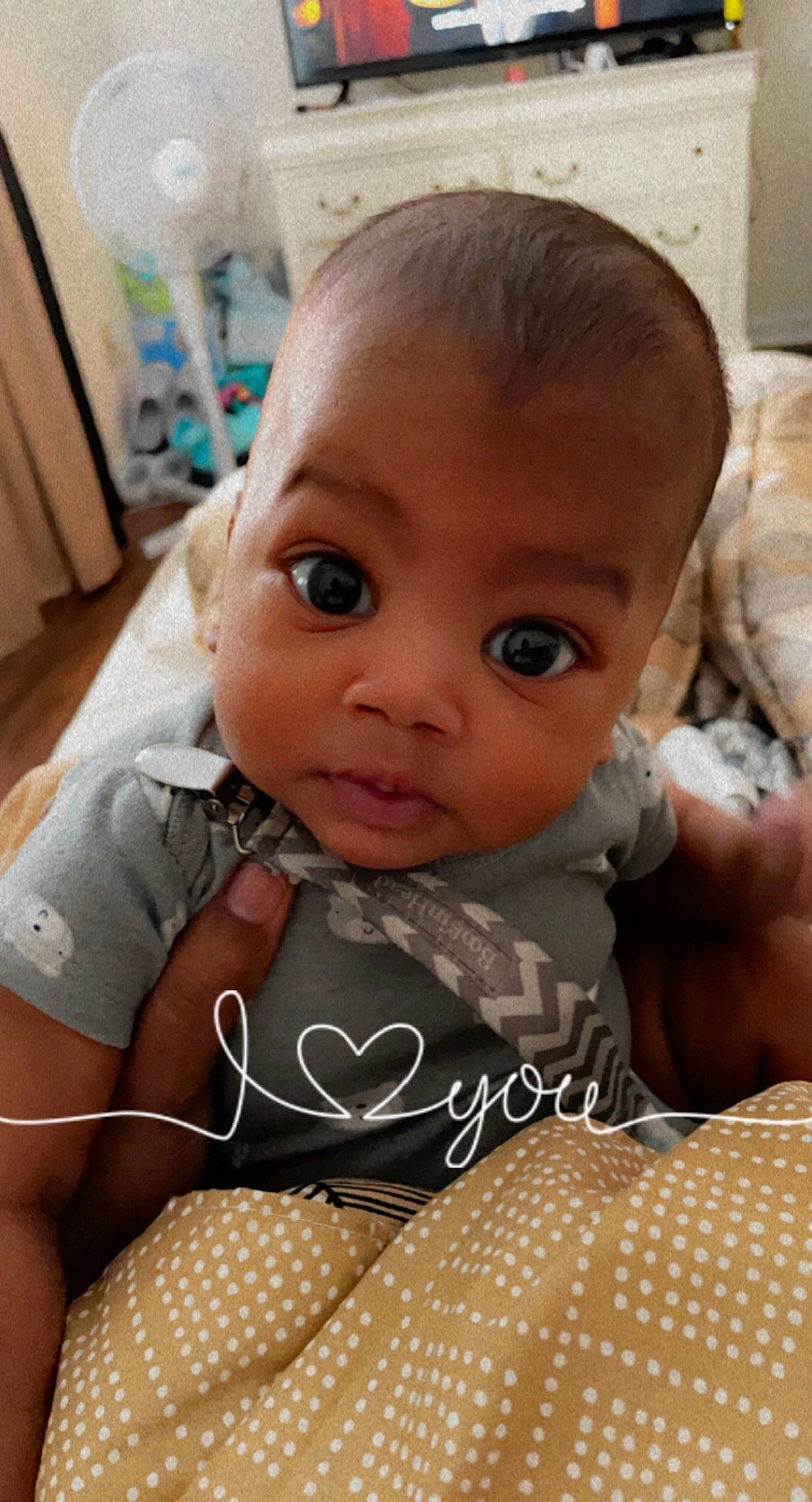 Jamarrion joined the competition — help win amazing prizes! arm, baby, baby_toddler_clothing, cheek, ear, eye, eyelash, facial_expression, forehead, hairstyle, head, human, iris, lip, mouth, neck, nose, person, skin, sleeve