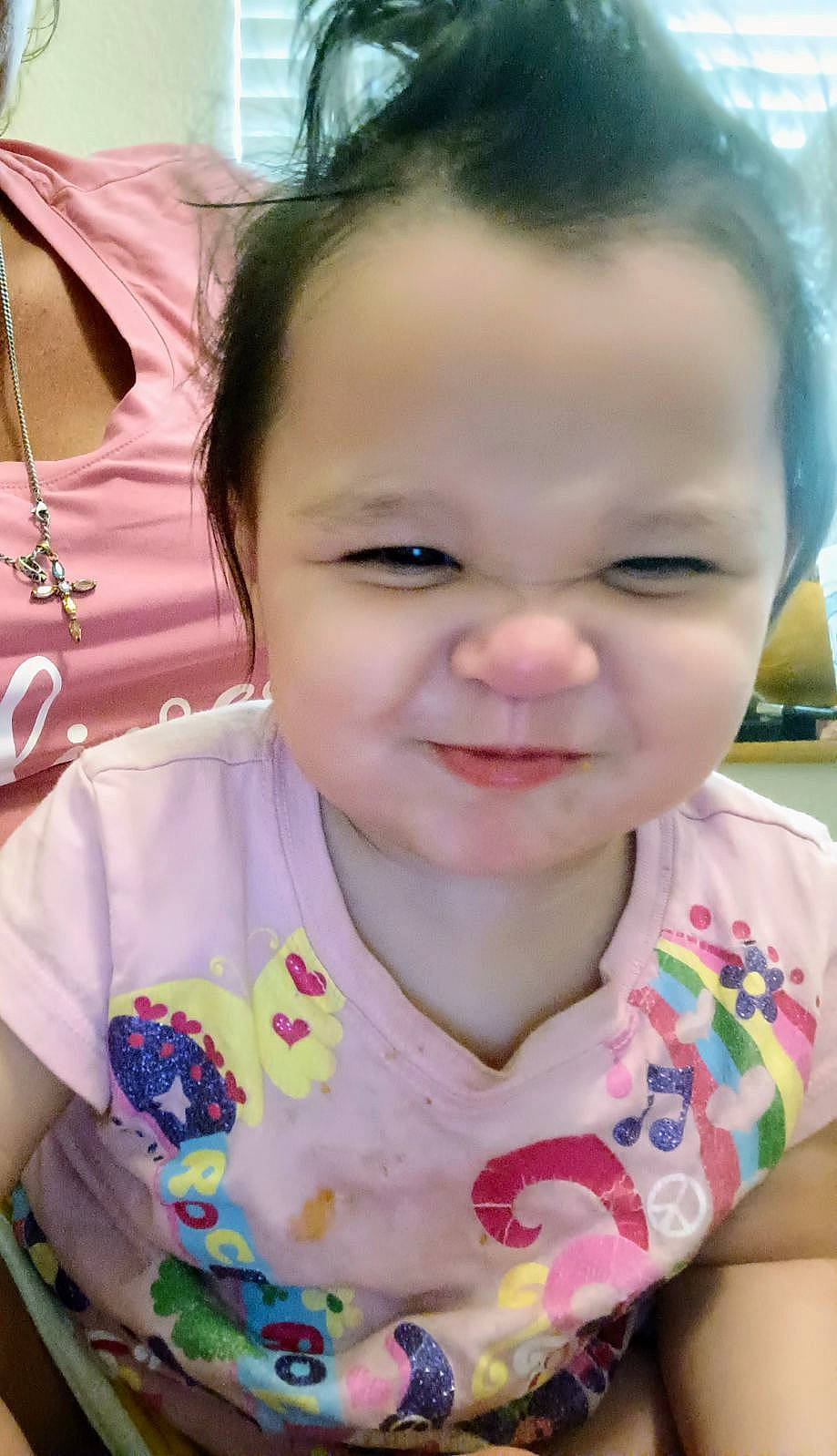 Makayla joined the competition — help win amazing prizes! baby_toddler_clothing, cheek, child, chin, ear, eyebrow, eyelash, facial_expression, forehead, happy, iris, joy, lip, mouth, neck, nose, person, pink, skin, sleeve