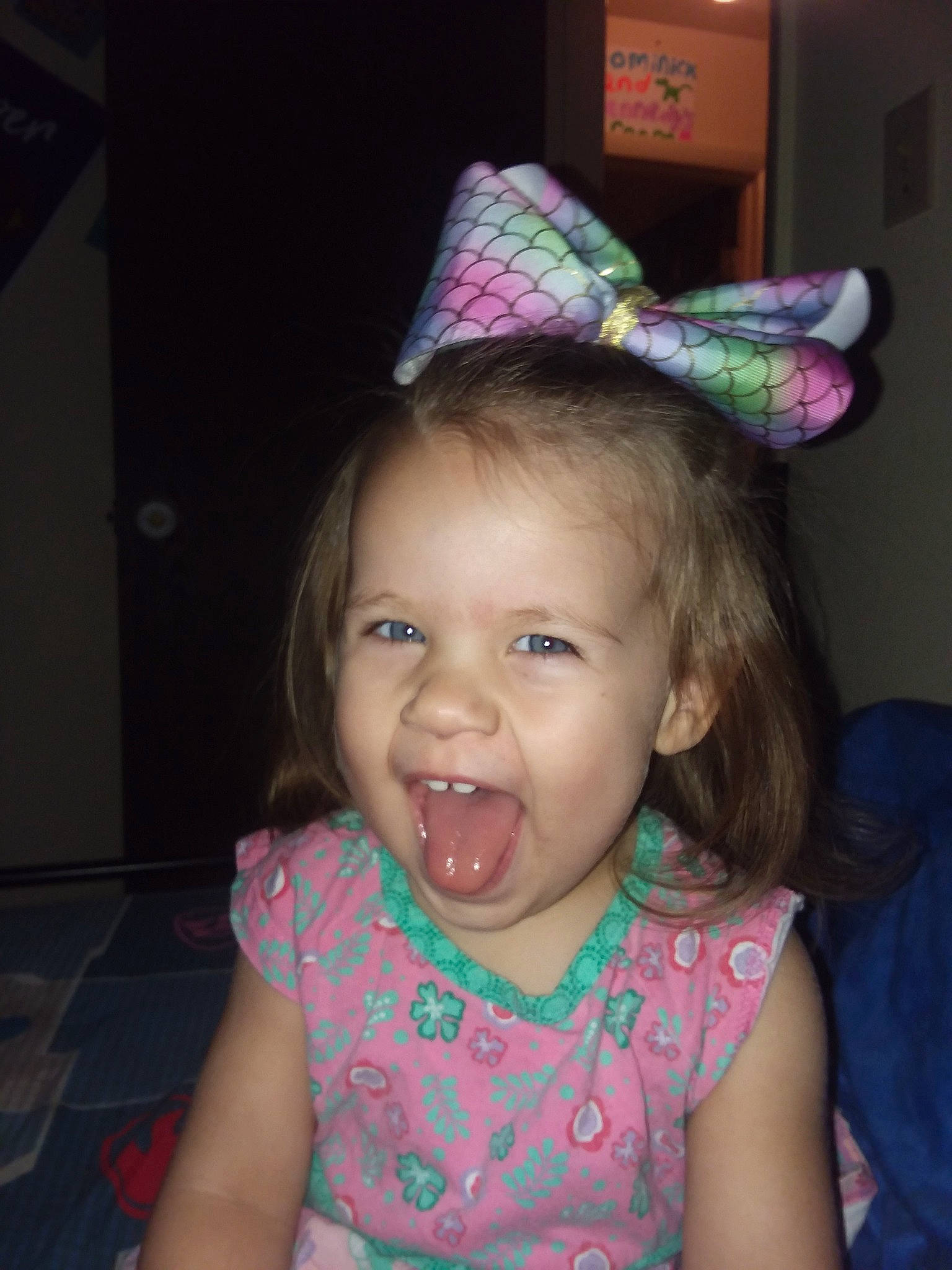 Kennedy joined the competition — help win amazing prizes! cheek, child, ear, face, facial_expression, fashion_accessory, fun, hair_accessory, happy, hat, head, headgear, iris, organ, party_hat, person, pink, skin, smile, sun_hat