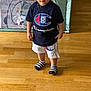 Adem Sofiane participe au concours pour gagner de l'argent avec cette photo : casual, child, clothing, comfortable, curious, face, furniture, hair, home, indoor, looking_at_camera, person, playpen, shorts, socks, standing, toddler, toy, tshirt, wooden_floor
