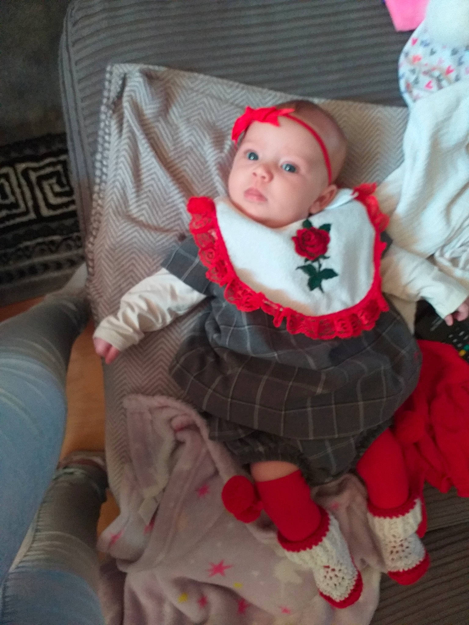 Tanisha is registered to the contest to win money with this photo: child, costume, doll, person, pink, red, toddler, toy