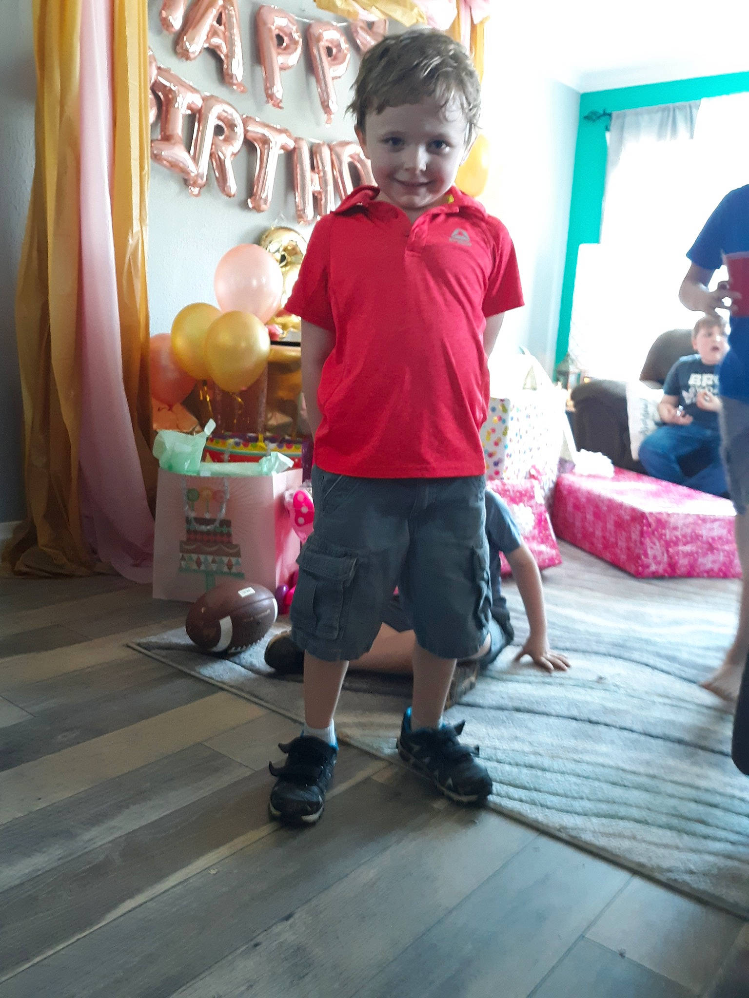 Kayden is registered to the contest to win money with this photo: child, footwear, joy, leg, person, pink, shoe, snapshot, standing, style, toddler
