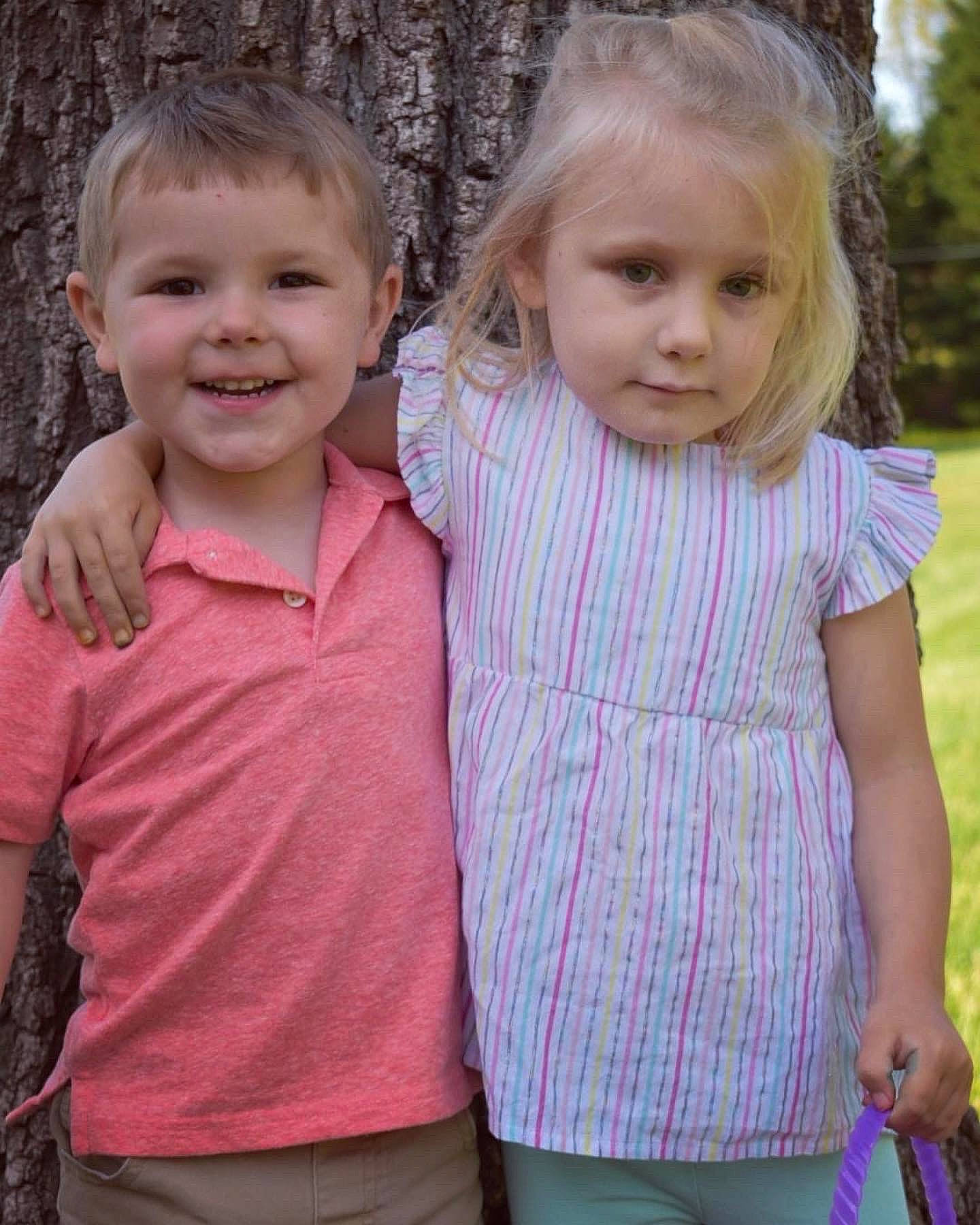 Mailynn joined the competition — help win amazing prizes! child, family, fun, grass, joy, neck, people, person, pink, play, sibling, skin, sleeve, smile, toddler, tree, vacation