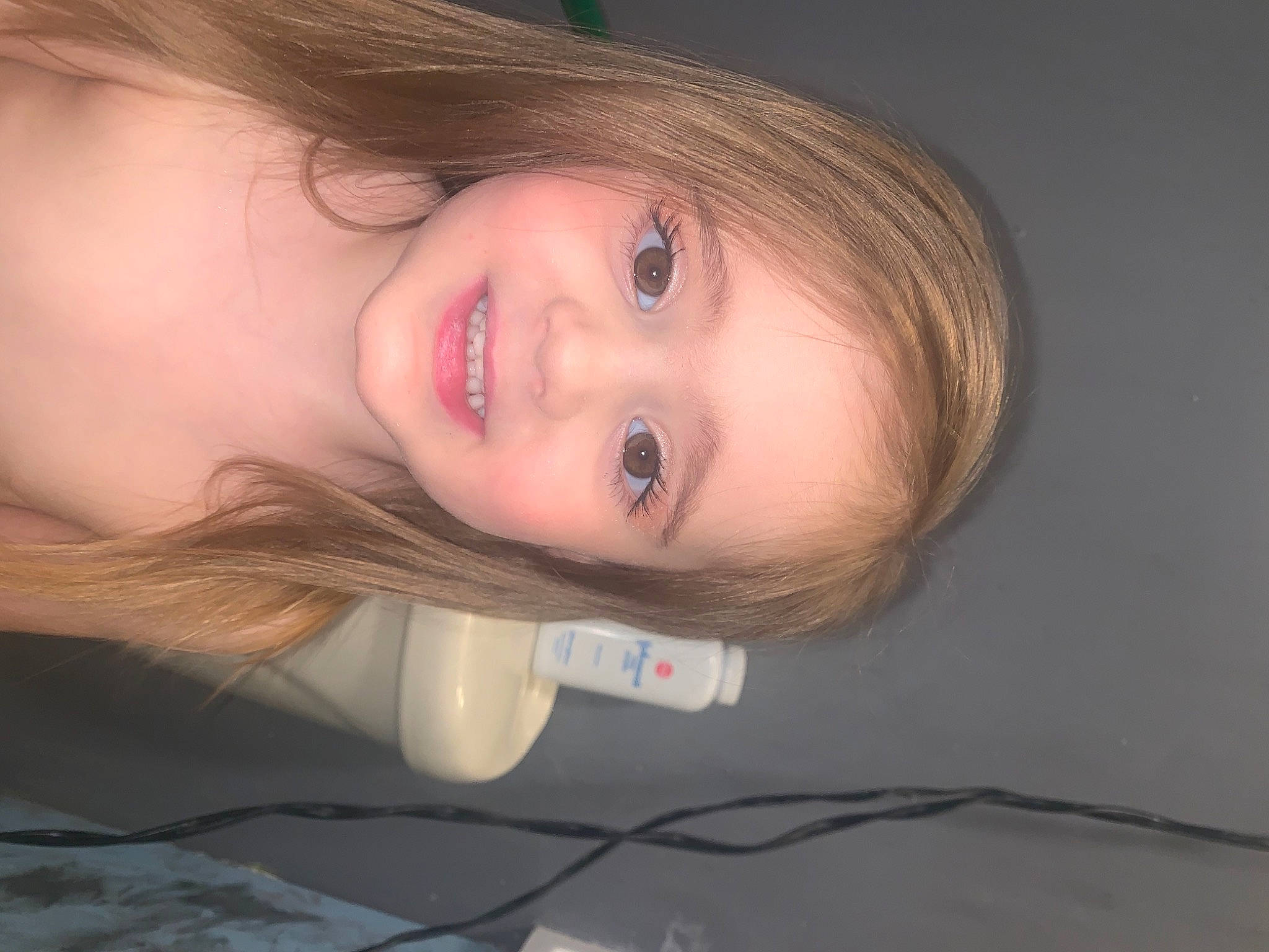 Kamdyn is registered to the contest to win money with this photo: blond, cheek, close_up, ear, eye, eyelash, facial_expression, flash_photography, happy, human_body, iris, jaw, joy, lip, long_hair, mouth, neck, nose, person, skin