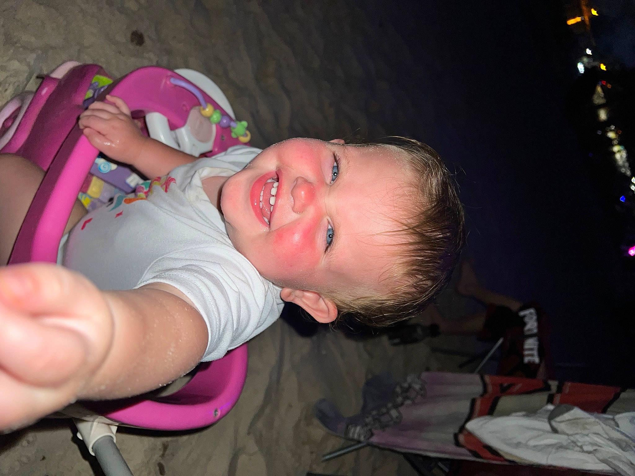 Carlee joined the competition — help win amazing prizes! baby, baby_products, baby_toddler_clothing, cheek, child, comfort, event, finger, fun, happy, iris, joy, mouth, nose, person, skin, smile, thumb, toddler, vacation