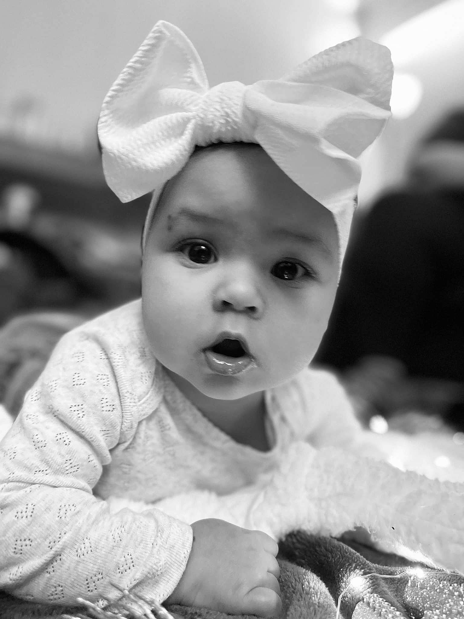 Aubrielle joined the competition — help win amazing prizes! baby, black, black_and_white, clothing, costume_hat, eye, face, flash_photography, fun, happy, head, headgear, headwear, human_body, iris, people, person, skin, smile, style