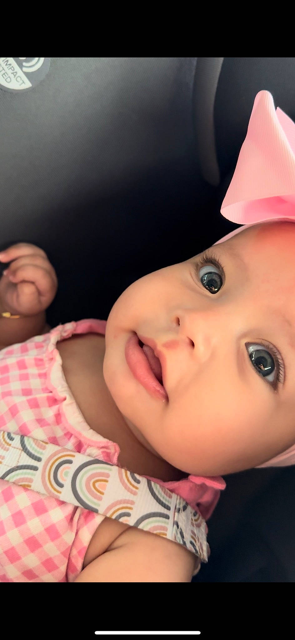 Arybela is registered to the contest to win money with this photo: baby, cap, cheek, child, eyelash, fashion_accessory, forehead, fun, grass, happy, hat, headwear, iris, lip, mouth, neck, nose, pattern, person, pink