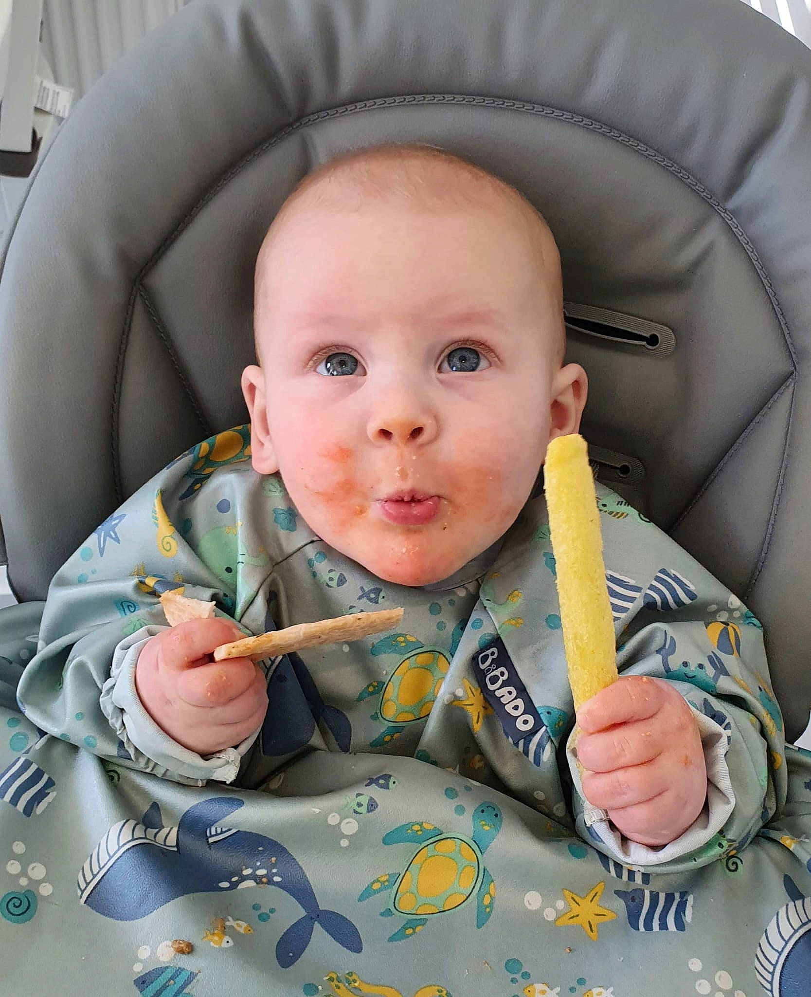 Finley joined the competition — help win amazing prizes! baby, baby_in_car_seat, baby_products, baby_safety, baby_toddler_clothing, car_seat, chair, cheek, child, comfort, eye, face, finger, head, human_body, linens, person, product, sitting, skin