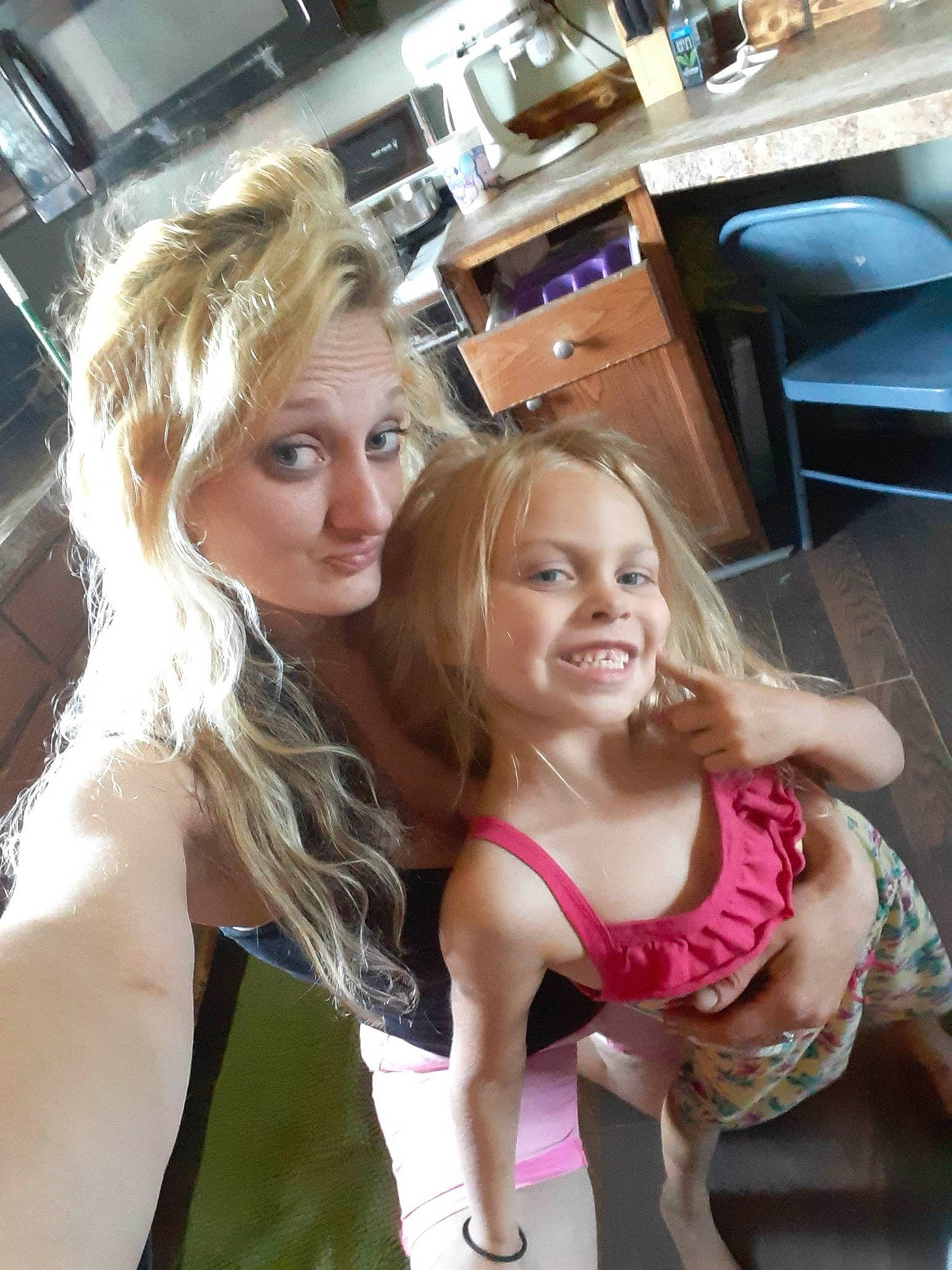 Cylee joined the competition — help win amazing prizes! blond, brassiere, brown_hair, cabinetry, chest, event, fashion_design, flooring, fun, hairstyle, happy, home_appliance, human_leg, joy, kitchen_appliance, long_hair, muscle, person, selfie, smile