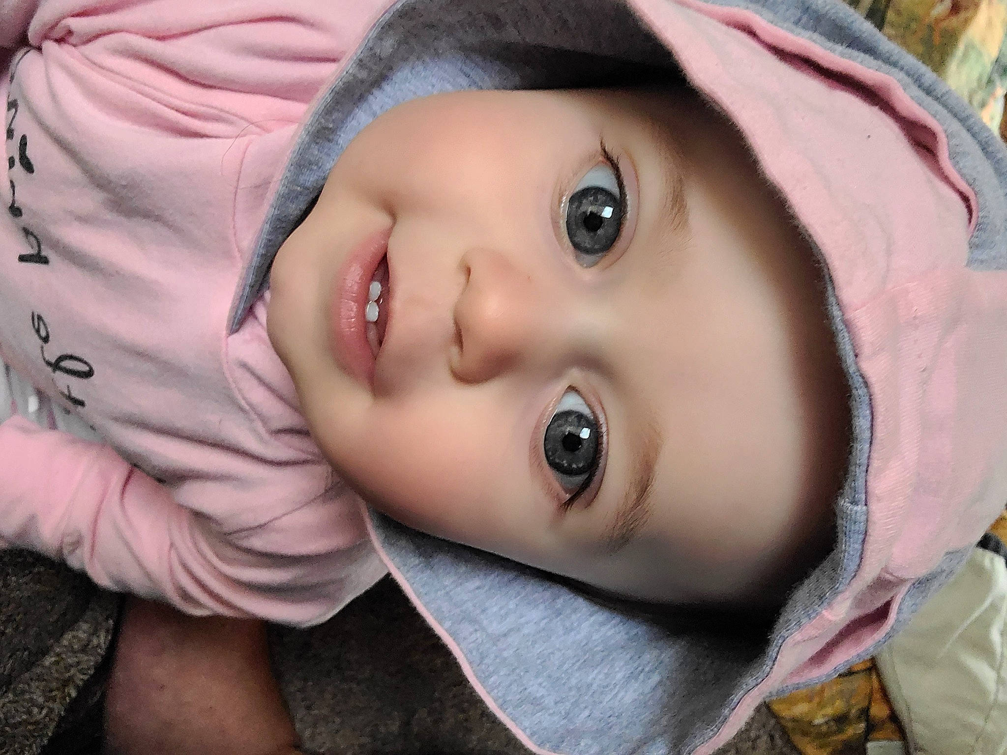 Ryleigh joined the competition — help win amazing prizes! cheek, chin, eye, eyebrow, eyelash, face, facial_expression, head, headwear, iris, jacket, lip, mammal, mouth, nose, outerwear, person, pink, plant, skin