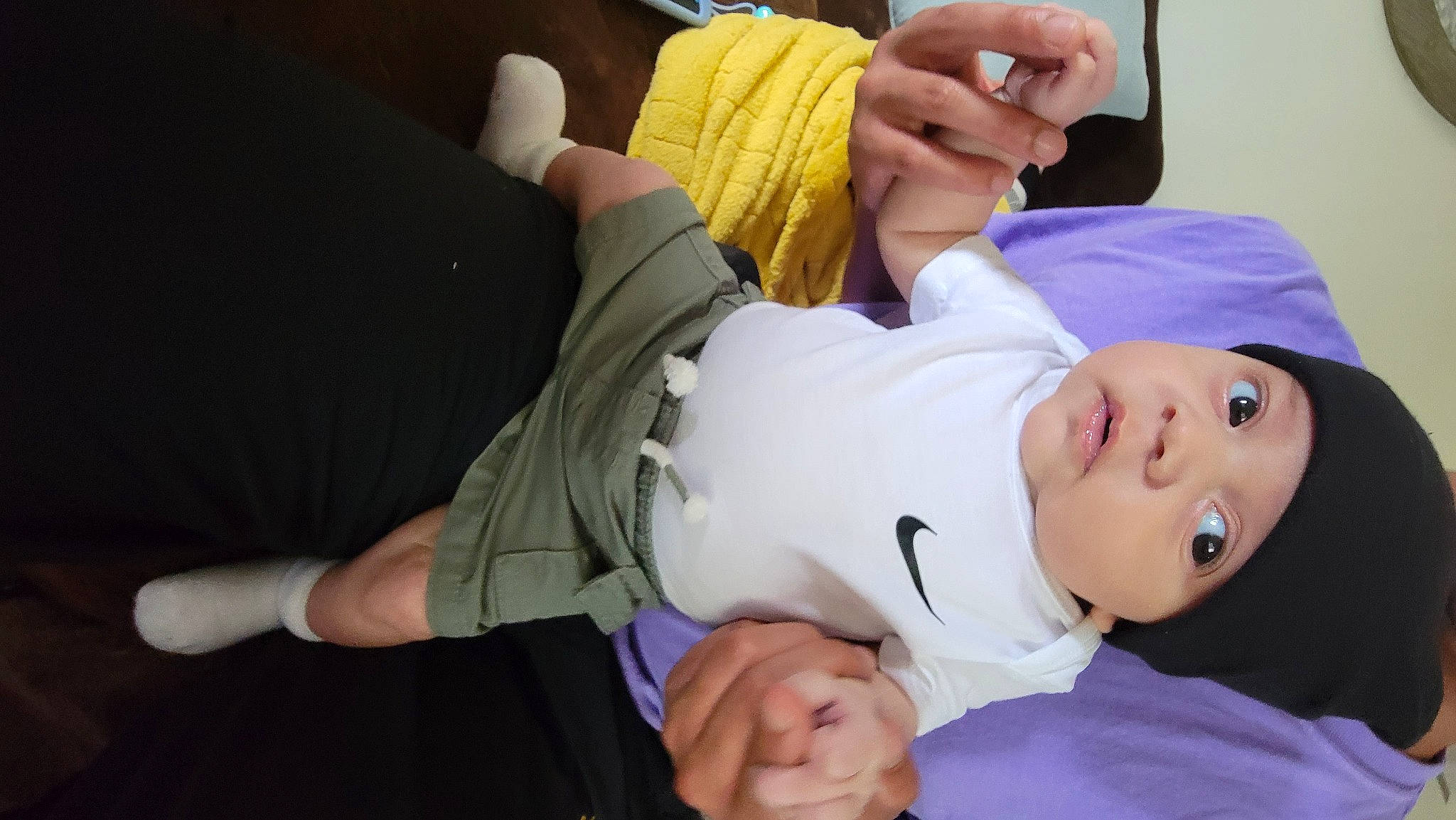 Cash joined the competition — help win amazing prizes! arm, child, comfort, elbow, finger, gesture, hand, hat, headwear, human_leg, joint, knee, mouth, person, room, sitting, sleeve, thigh, thumb, toddler