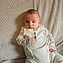 Tobias joined the competition — help win amazing prizes! baby, infant, knitwear, white_clothing, blanket, texture, cozy, cute, small_hands, portrait, indoor, child, sitting, expression, face, young, soft, comfortable, curious, neutral_background