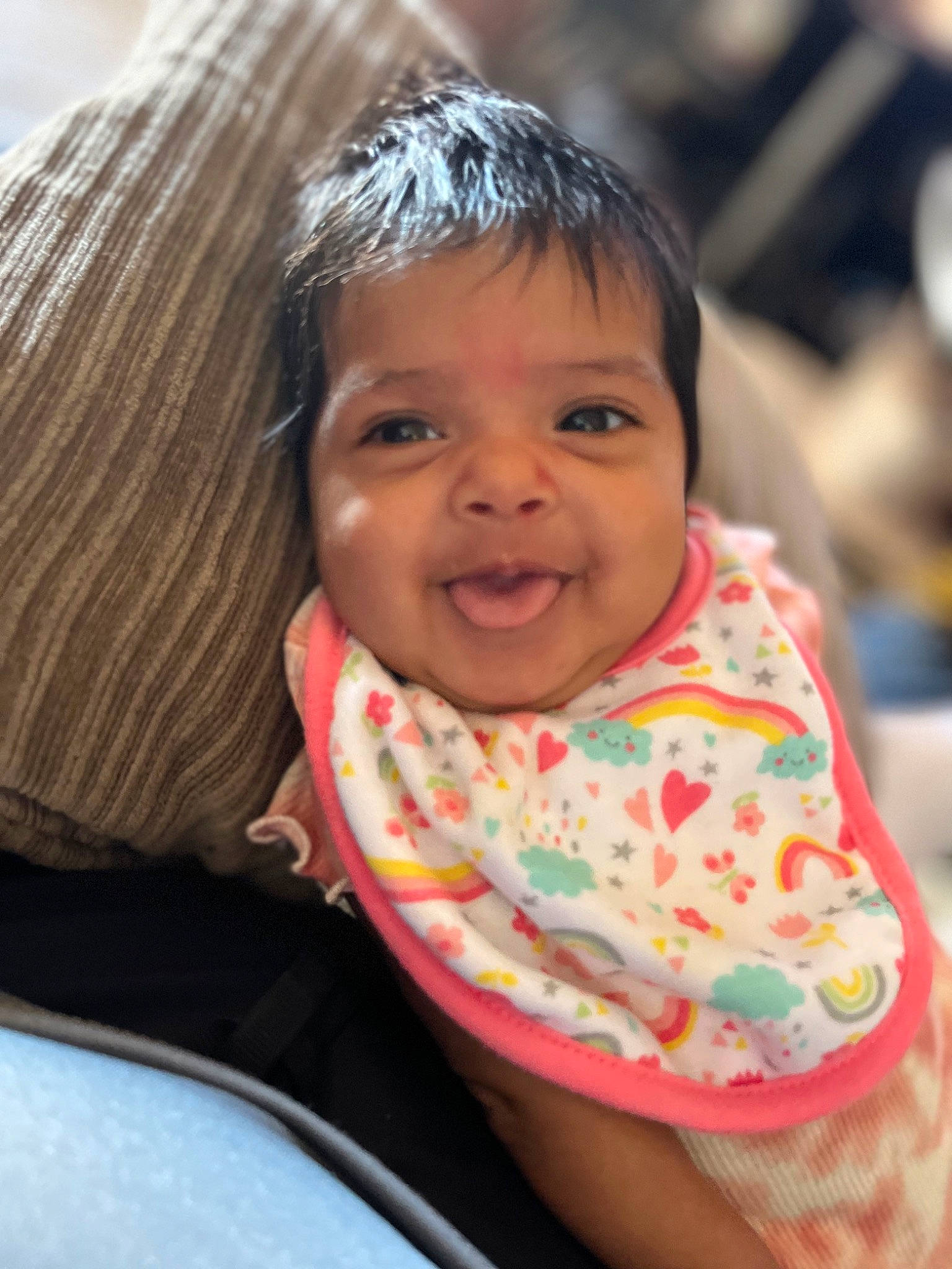 Brynley joined the competition — help win amazing prizes! baby, bib, cheek, child, chin, eyebrow, facial_expression, forehead, happy, human, human_body, iris, lip, mouth, nose, organ, person, shirt, skin, smile