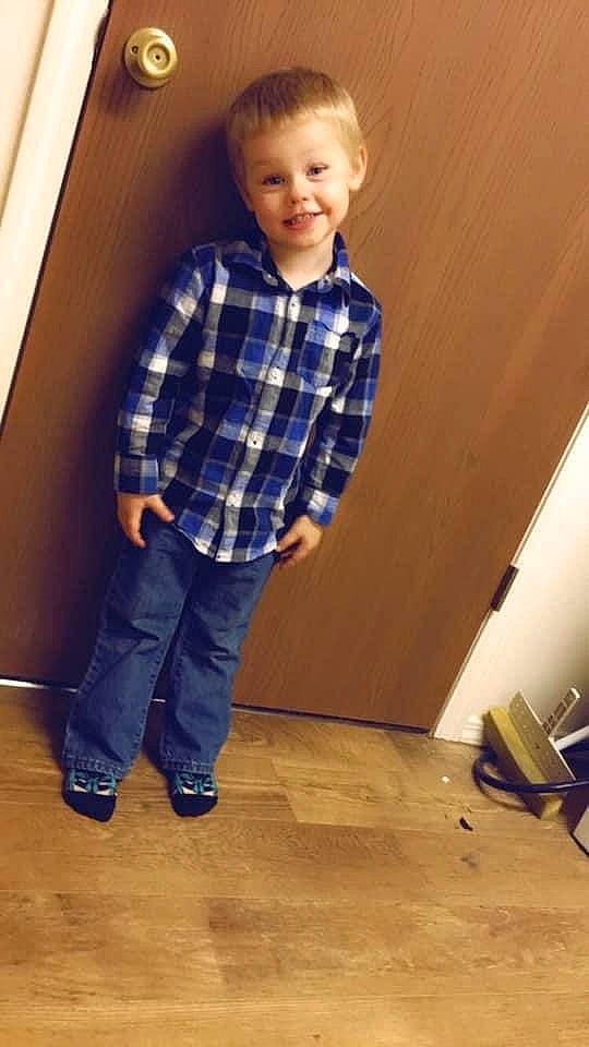 Ashton joined the competition — help win amazing prizes! child, denim, design, floor, flooring, jeans, joy, leg, pattern, person, plaid, shoe, standing, tartan, textile, toddler, wood