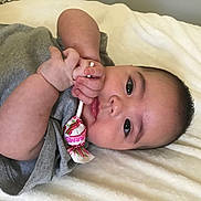Santana And Juelz joined the competition — help win amazing prizes! baby, babylaughing, bed, blanket, bodypart, eating, face, finger, food, furniture, hand, happy, head, medication, newborn, person, photography, pill, portrait, smile