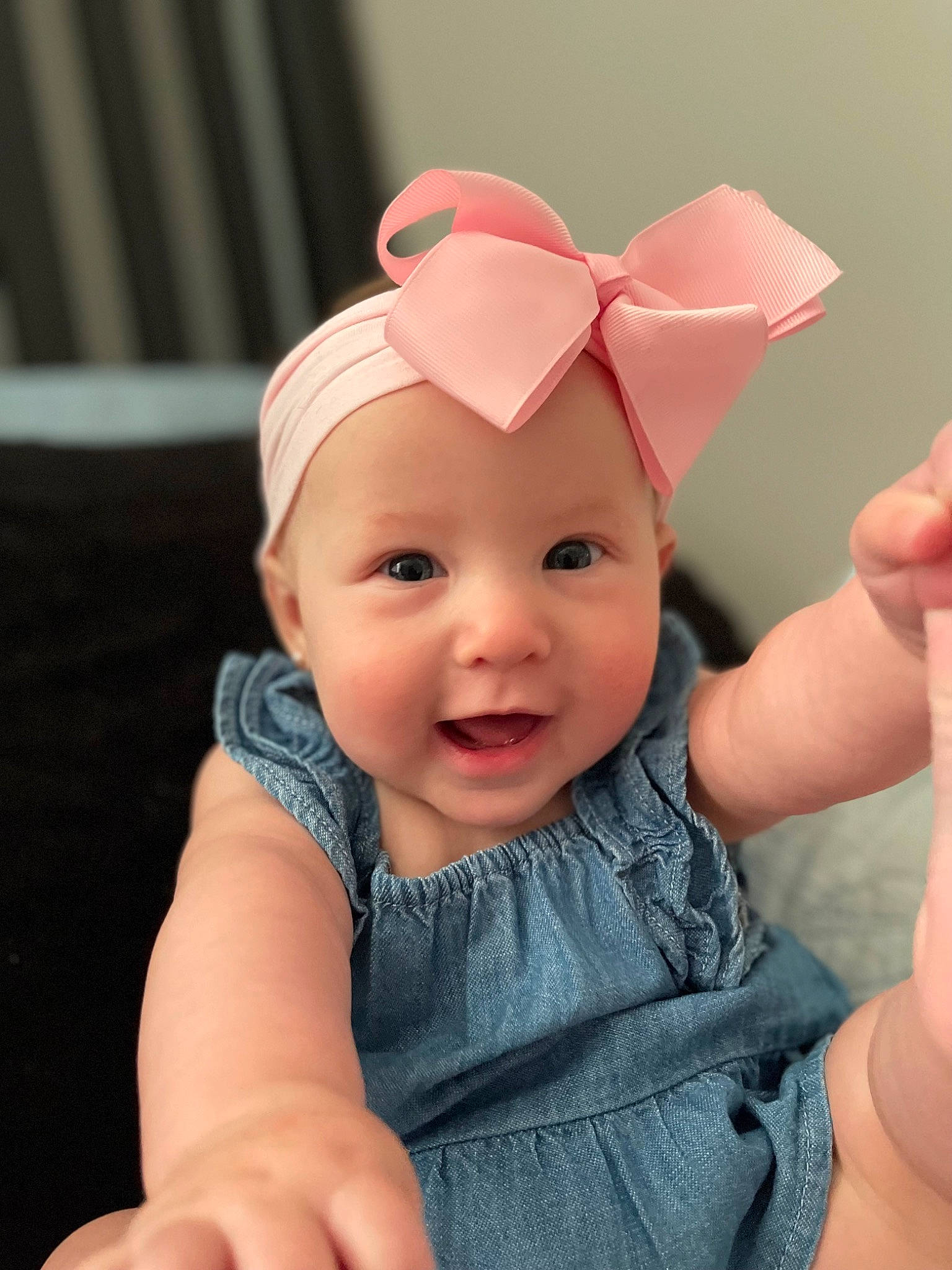 Olivia joined the competition — help win amazing prizes! baby, baby_toddler_clothing, cap, cheek, child, costume_hat, face, finger, fun, gesture, happy, head, headband, headgear, headpiece, human_body, joy, person, sleeve, smile