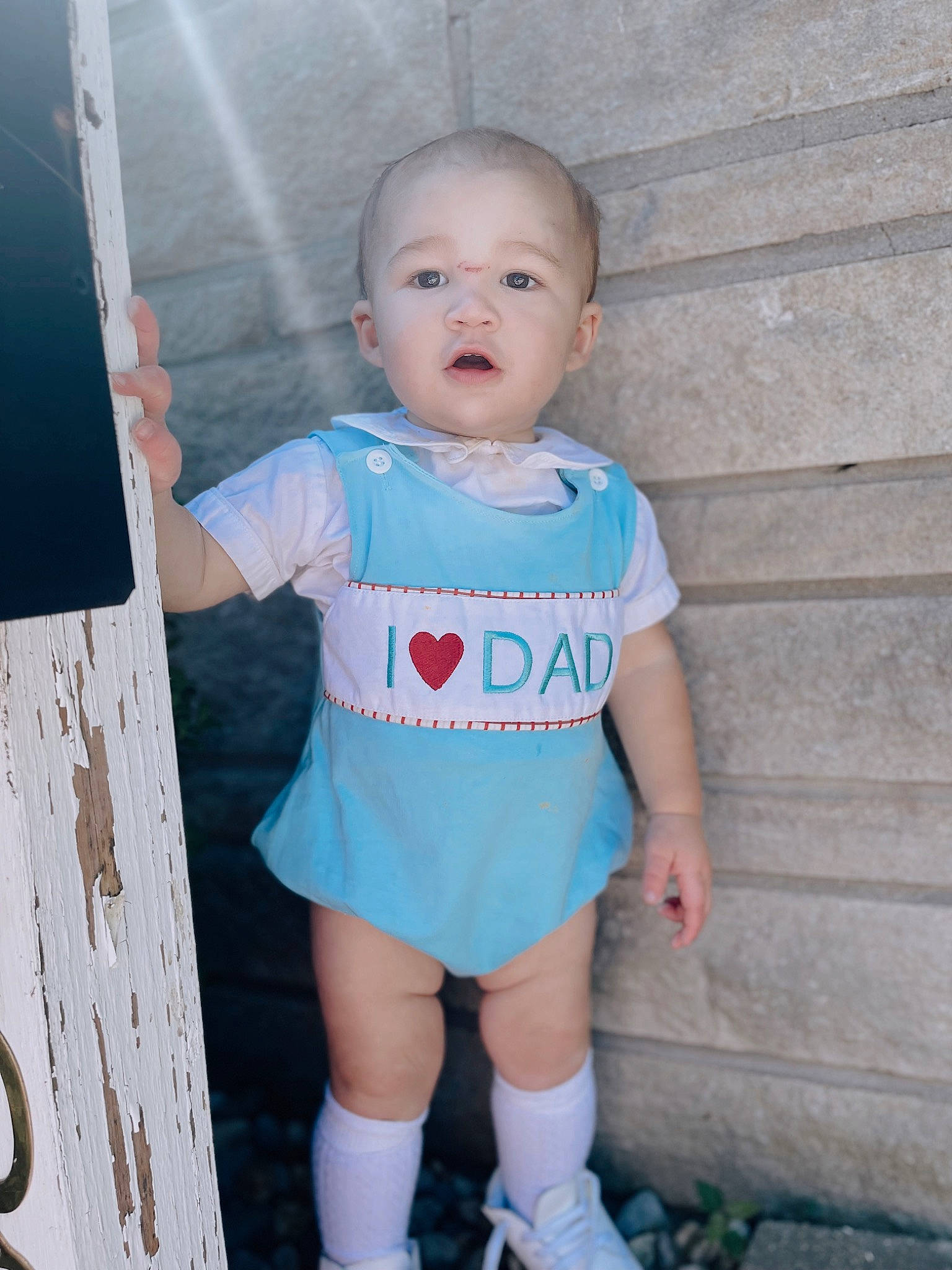 Jason joined the competition — help win amazing prizes! baby, baby_products, baby_toddler_clothing, child, clothing, electric_blue, face, happy, human_leg, pattern, person, sitting, skin, sleeve, sock, street_fashion, surprise, t_shirt, thigh, toddler