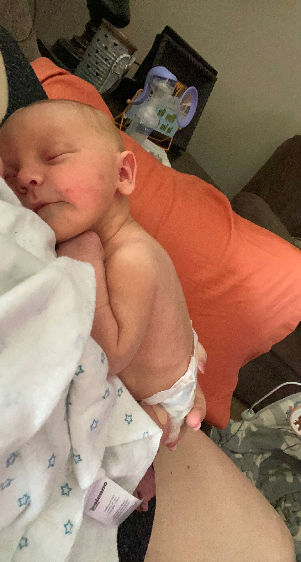 Beaux is registered to the contest to win money with this photo: abdomen, baby, baby_products, baby_toddler_clothing, barechested, bedding, chest, child, comfort, elbow, human_body, linens, mouth, person, picture_frame, room, skin, stomach, thumb, toddler