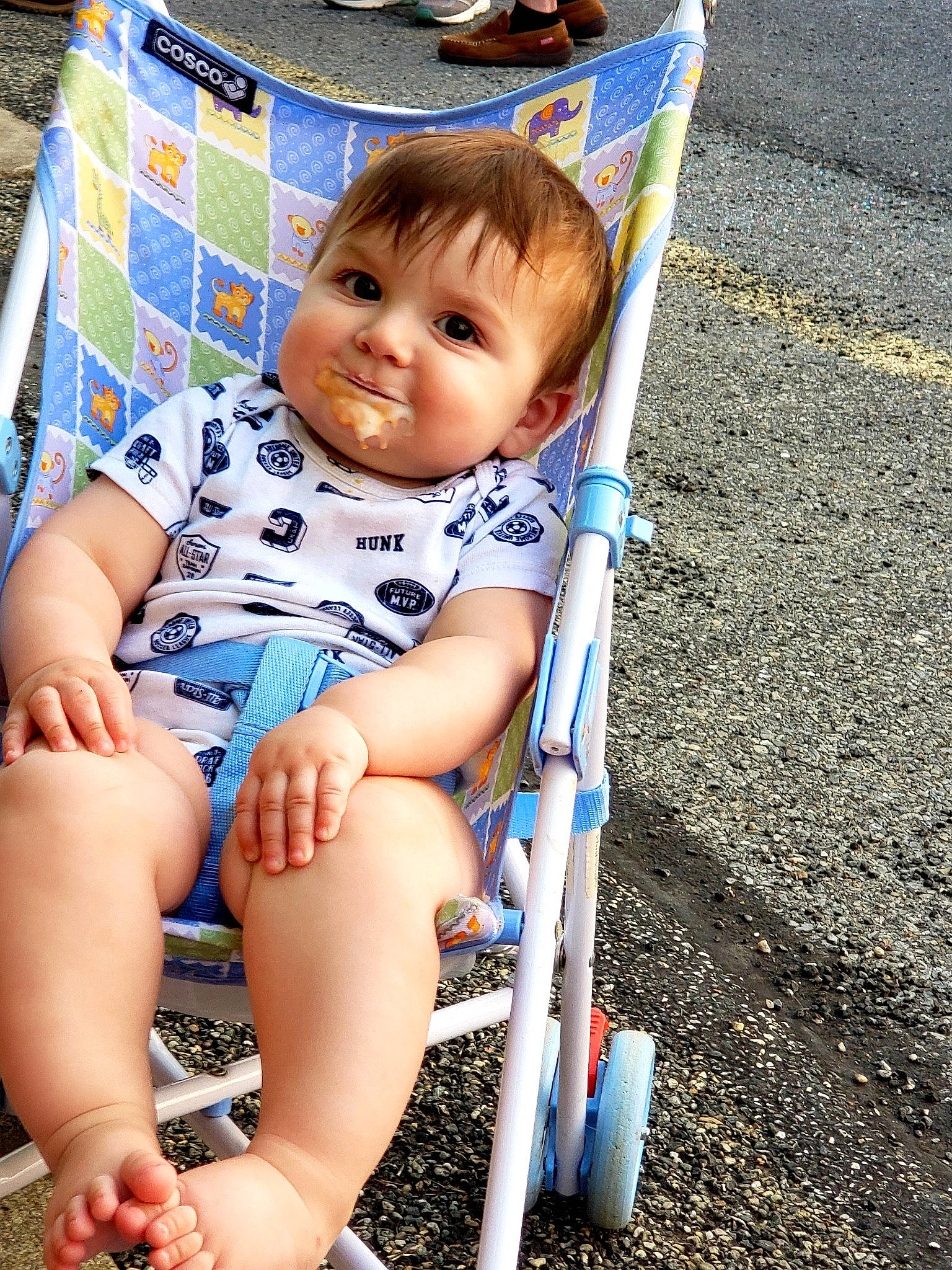 Finn is registered to the contest to win money with this photo: baby, baby_products, child, eye, fun, leg, person, play, product, sitting, skin, smile, summer, toddler, vacation