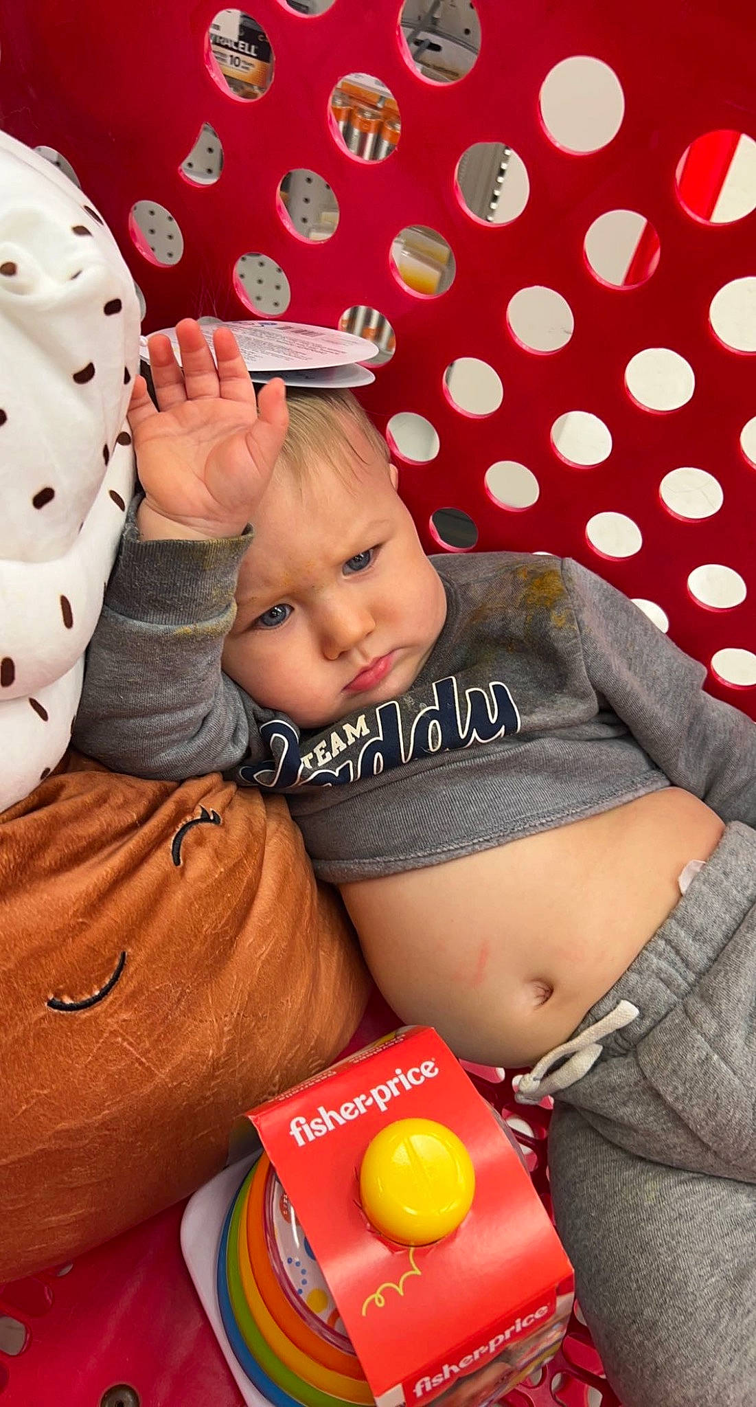 Kayson joined the competition — help win amazing prizes! abdomen, baby, baby_products, baby_toddler_clothing, child, citrus, finger, fruit, grapefruit, happy, headwear, navel, orange, pattern, person, sitting, skin, sleeve, thigh, toddler