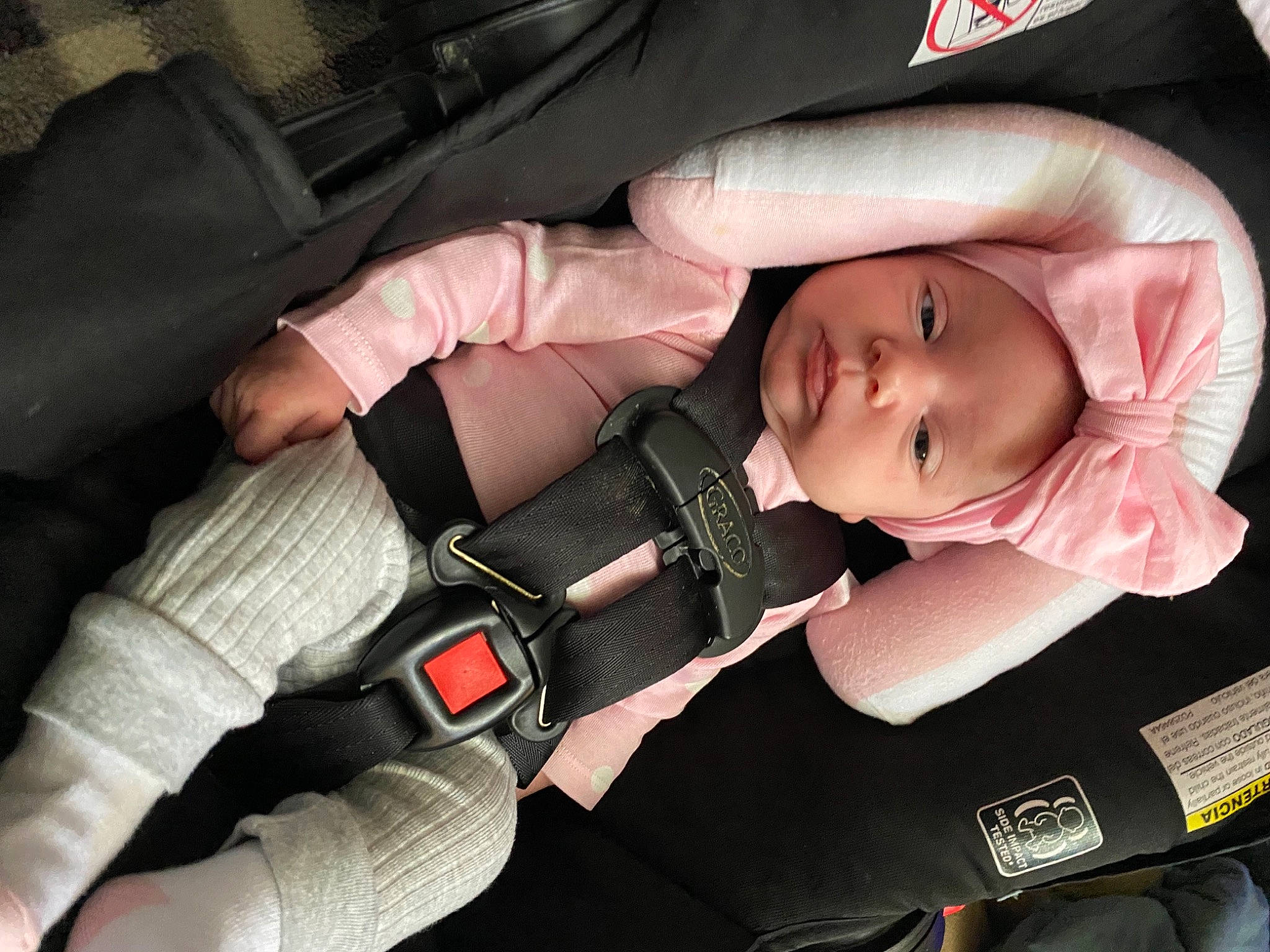 Mercy joined the competition — help win amazing prizes! arm, auto_part, baby, baby_carriage, baby_in_car_seat, baby_products, car_seat, comfort, finger, gesture, hand, headwear, human_body, material_property, nail, person, personal_protective_equipment, product, seat_belt, thumb