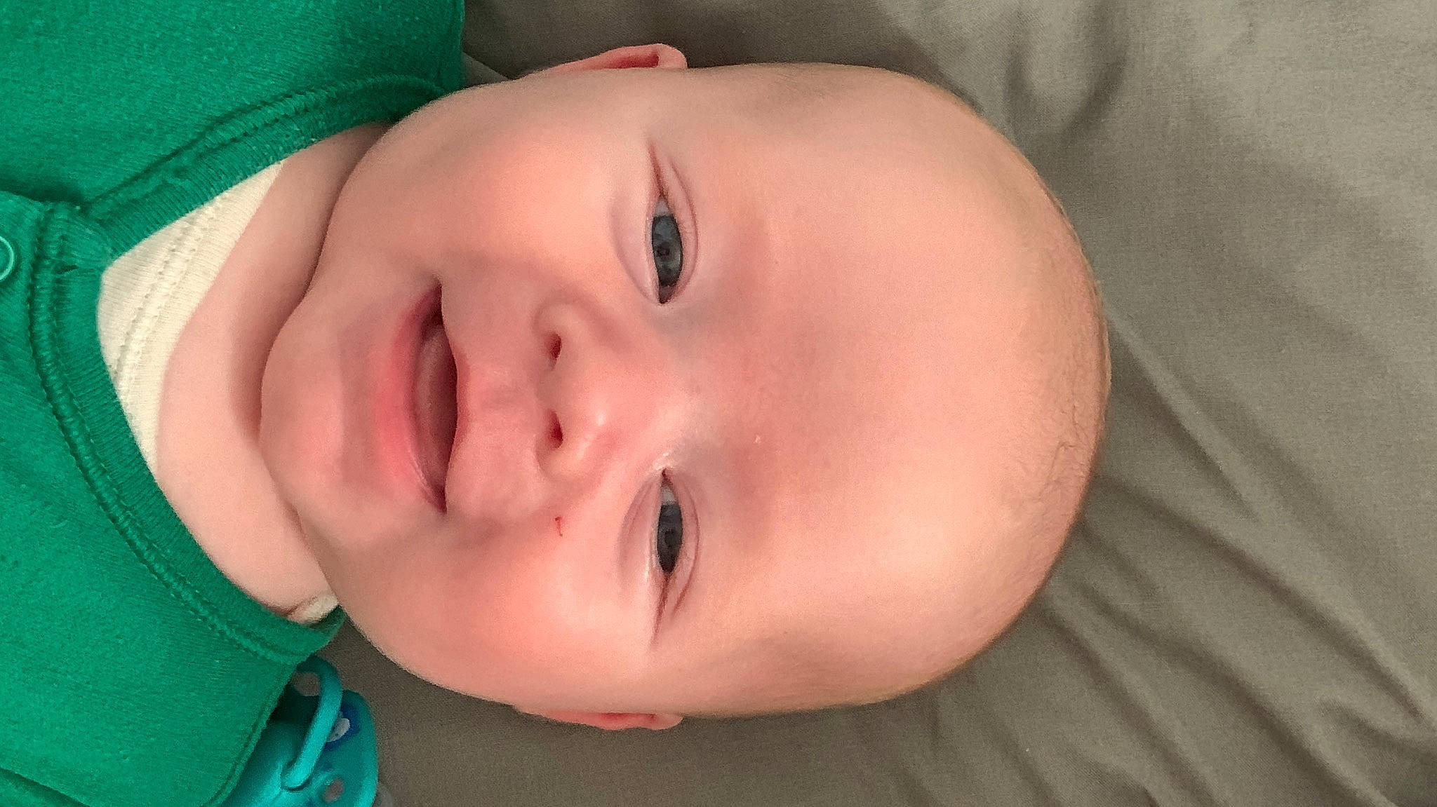 Otis is registered to the contest to win money with this photo: baby, baby_toddler_clothing, cheek, chin, eye, eyebrow, eyelash, finger, forehead, happy, iris, lip, mammal, mouth, neck, nose, person, skin, smile, toddler