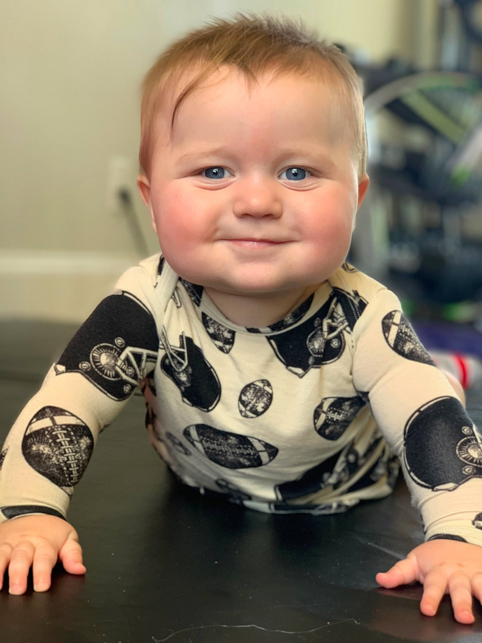 Briggs joined the competition — help win amazing prizes! baby, baby_toddler_clothing, cheek, eyelash, flash_photography, flooring, fun, happy, head, iris, joy, lip, mouth, nose, person, skin, sleeve, smile, standing, t_shirt