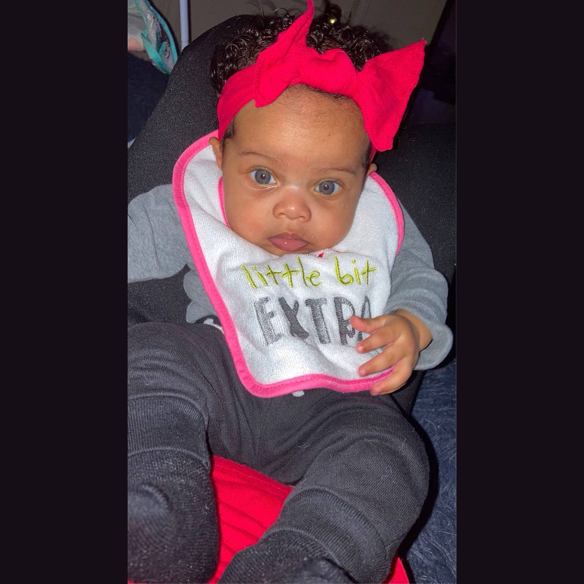 Zyra joined the competition — help win amazing prizes! baby, baby_carriage, baby_products, baby_toddler_clothing, carmine, cheek, child, comfort, face, fashion_accessory, fun, happy, head, human_body, magenta, person, pink, sitting, sleeve, t_shirt