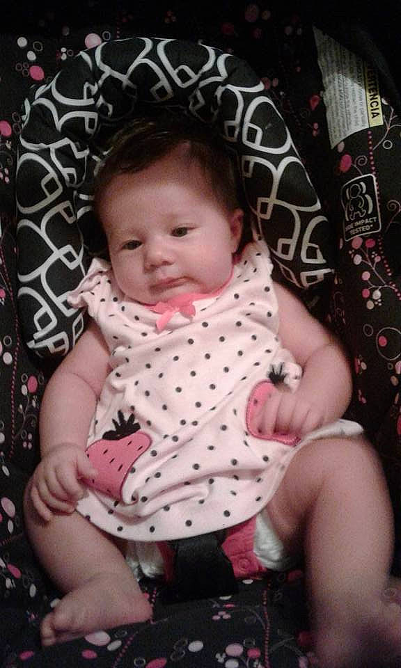 Alyssia joined the competition — help win amazing prizes! black_hair, cheek, child, day, design, eye, girl, hair_accessory, head, infant, iris, pattern, person, pink, plaid, polka_dot, product, sitting, skin, smile