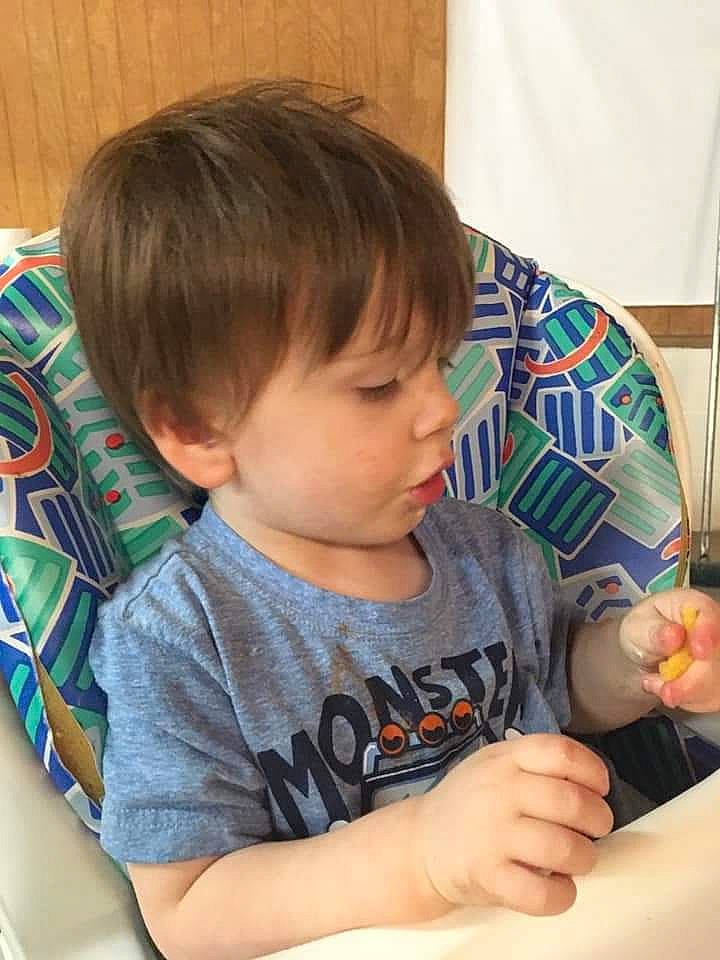 Andrew joined the competition — help win amazing prizes! arm, baby, chair, cheek, child, ear, finger, fun, hand, head, iris, neck, nose, person, sitting, skin, sleeve, t_shirt, table, tableware