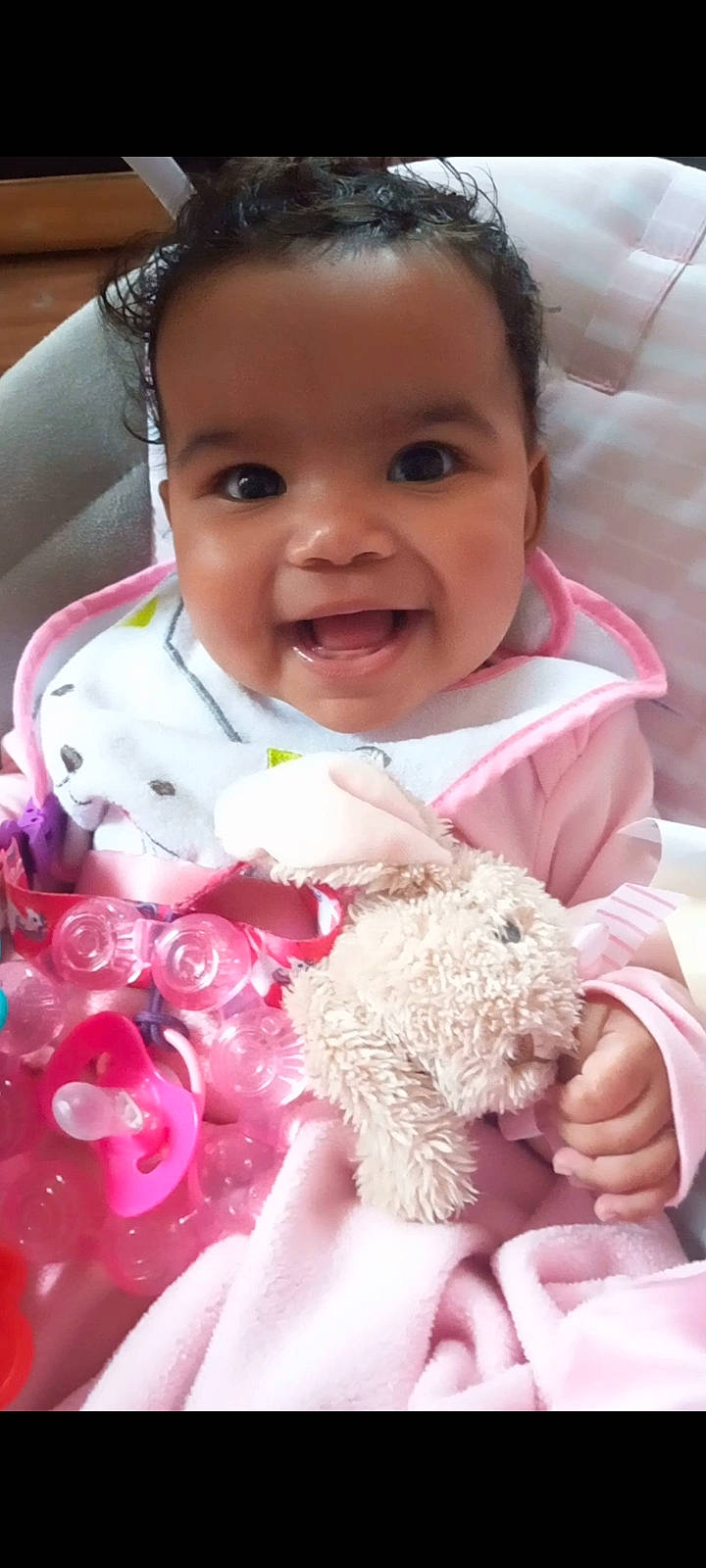 Lynaeah is registered to the contest to win money with this photo: baby, baby_products, baby_toddler_clothing, beauty, cheek, child, event, finger, happy, linens, mammal, person, petal, pink, skin, smile, teddy_bear, textile, toddler, toy