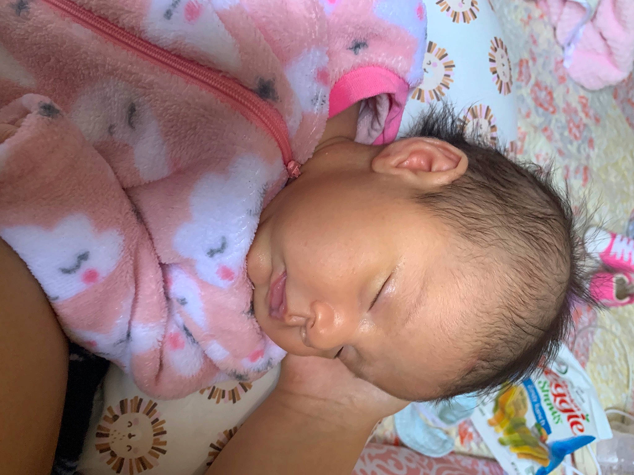 Melani is registered to the contest to win money with this photo: baby, baby_toddler_clothing, cheek, chest, child, comfort, ear, eye, eyelash, finger, happy, iris, lip, mouth, muscle, nose, person, pink, skin, textile