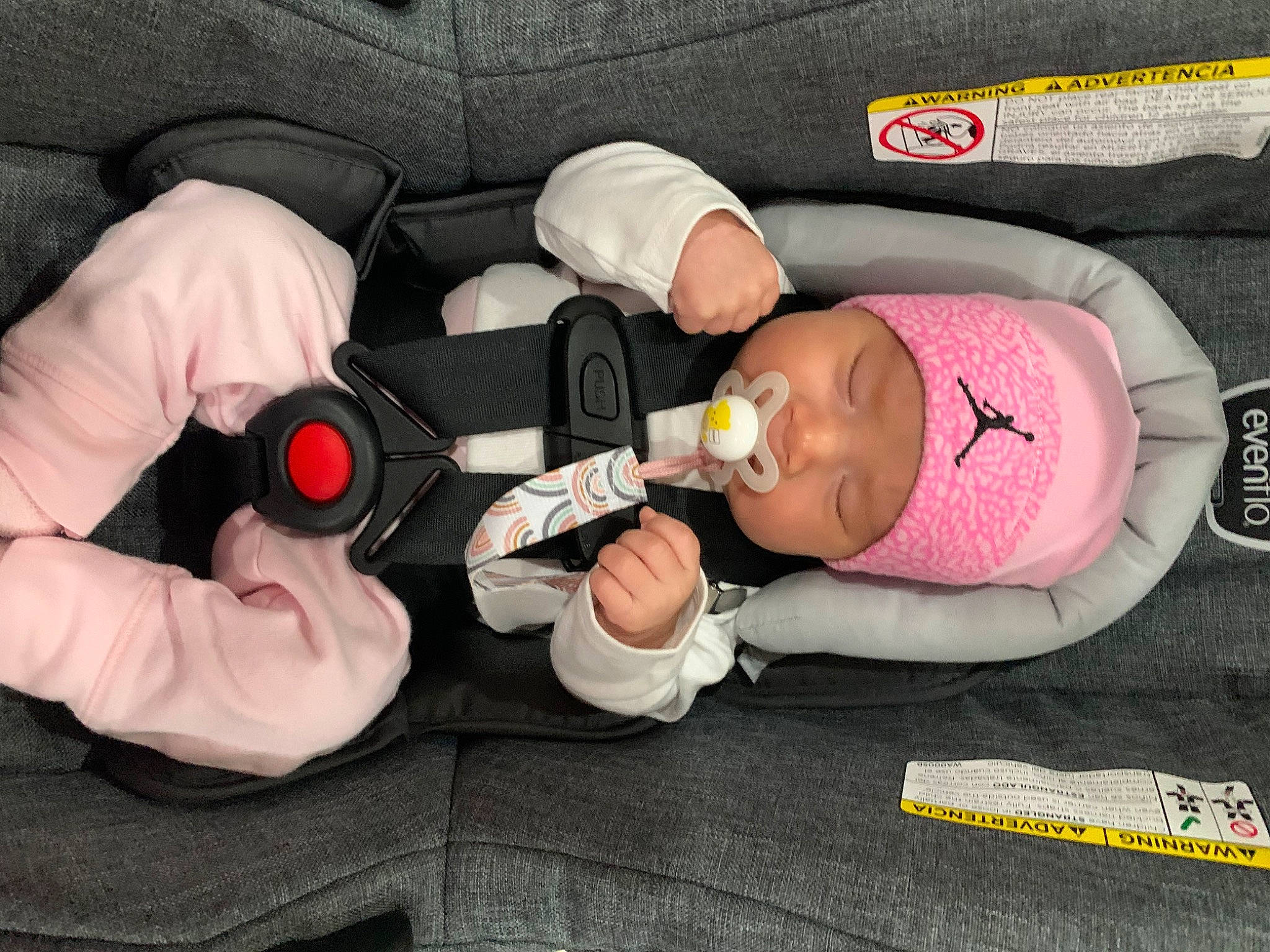 Melani joined the competition — help win amazing prizes! auto_part, baby, baby_carriage, baby_in_car_seat, baby_products, car_seat, child, comfort, elbow, finger, gesture, hand, headwear, health_care, knee, lap, nail, person, thigh, thumb