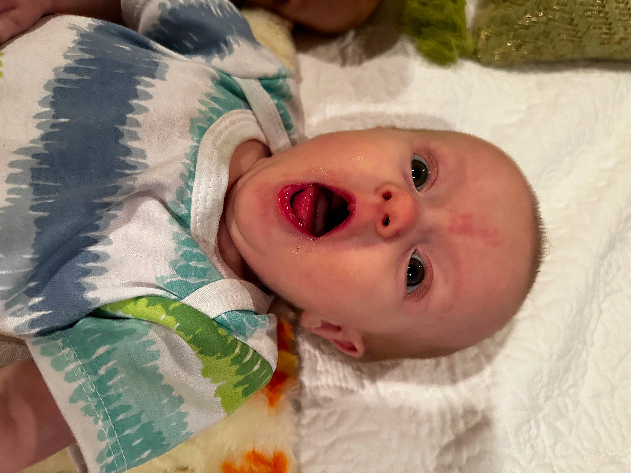 Wyatt joined the competition — help win amazing prizes! baby, baby_products, baby_toddler_clothing, cheek, child, chin, close_up, eye, eyebrow, eyelash, grass, green, happy, iris, lip, nose, person, plant, skin, smile