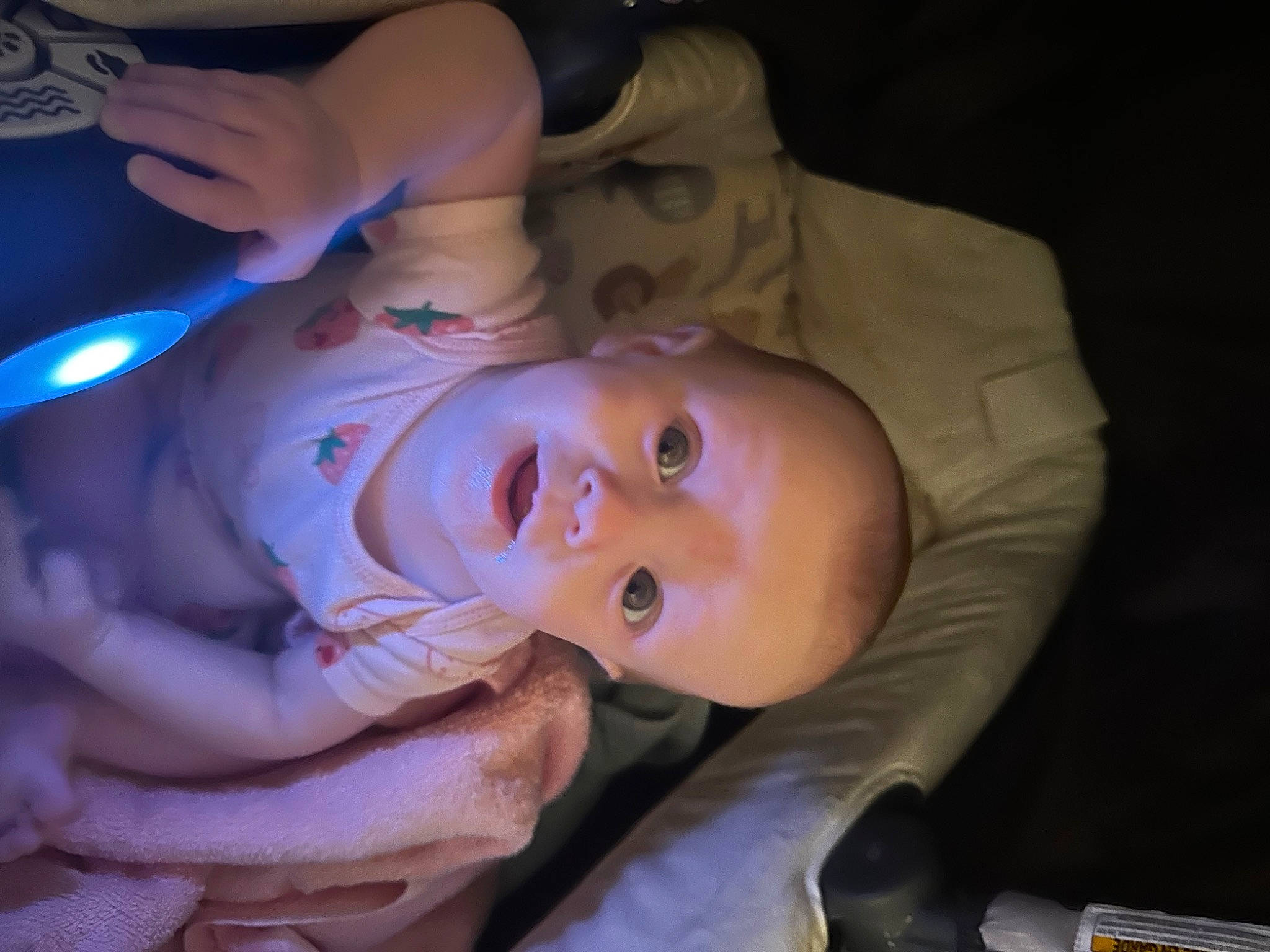 Wyatt is registered to the contest to win money with this photo: baby, baby_toddler_clothing, cheek, ear, eye, eyebrow, eyelash, fun, gesture, happy, human_body, iris, lip, mouth, nail, nose, person, skin, smile, thumb